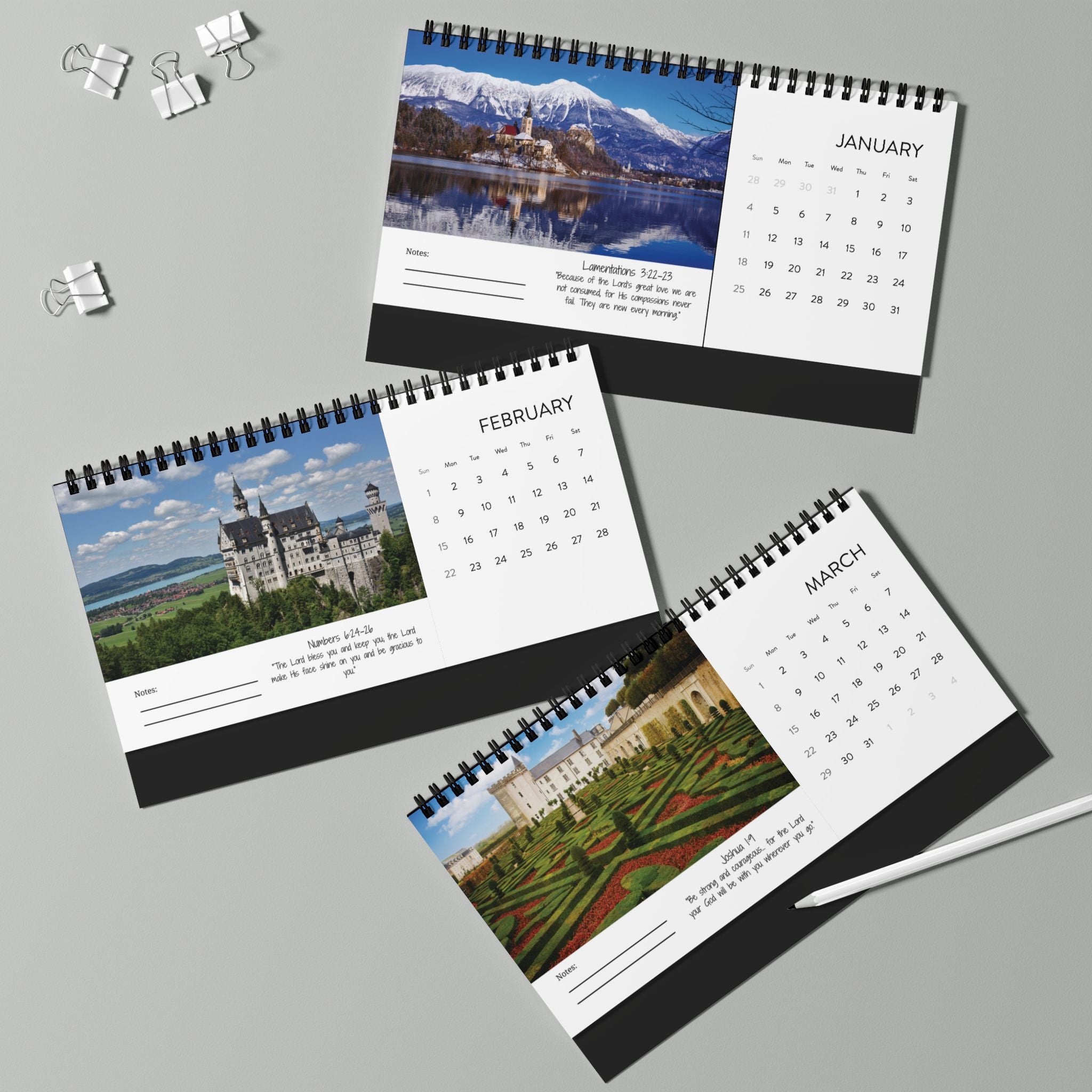 2026 Desktop Calendar | Scripture Calendar 2026  | Bible Inspired  Desktop Calendar