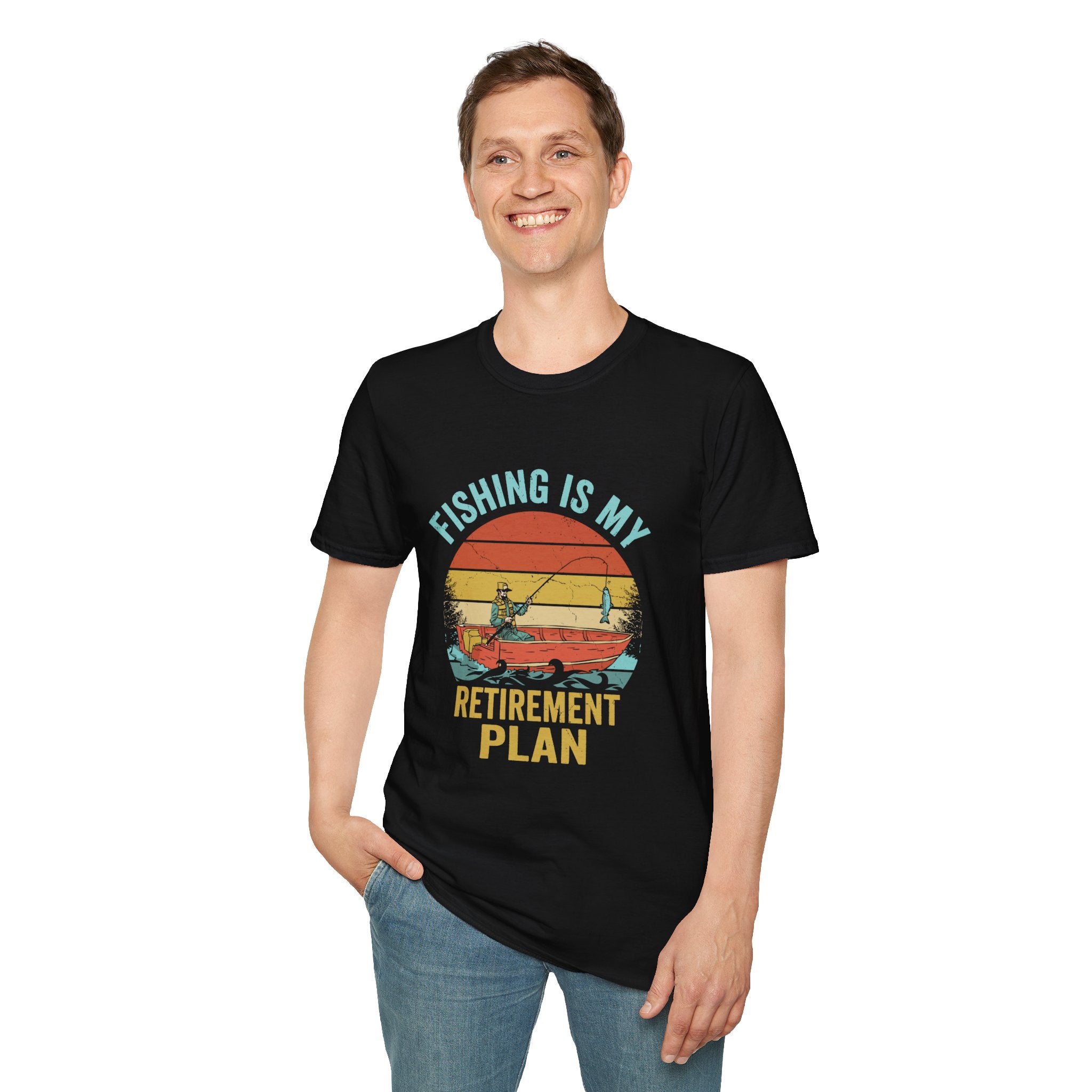 Fishing Is My Retirement Plan T-Shirt — Vintage Boat Fishing Tee for Retirees & Anglers