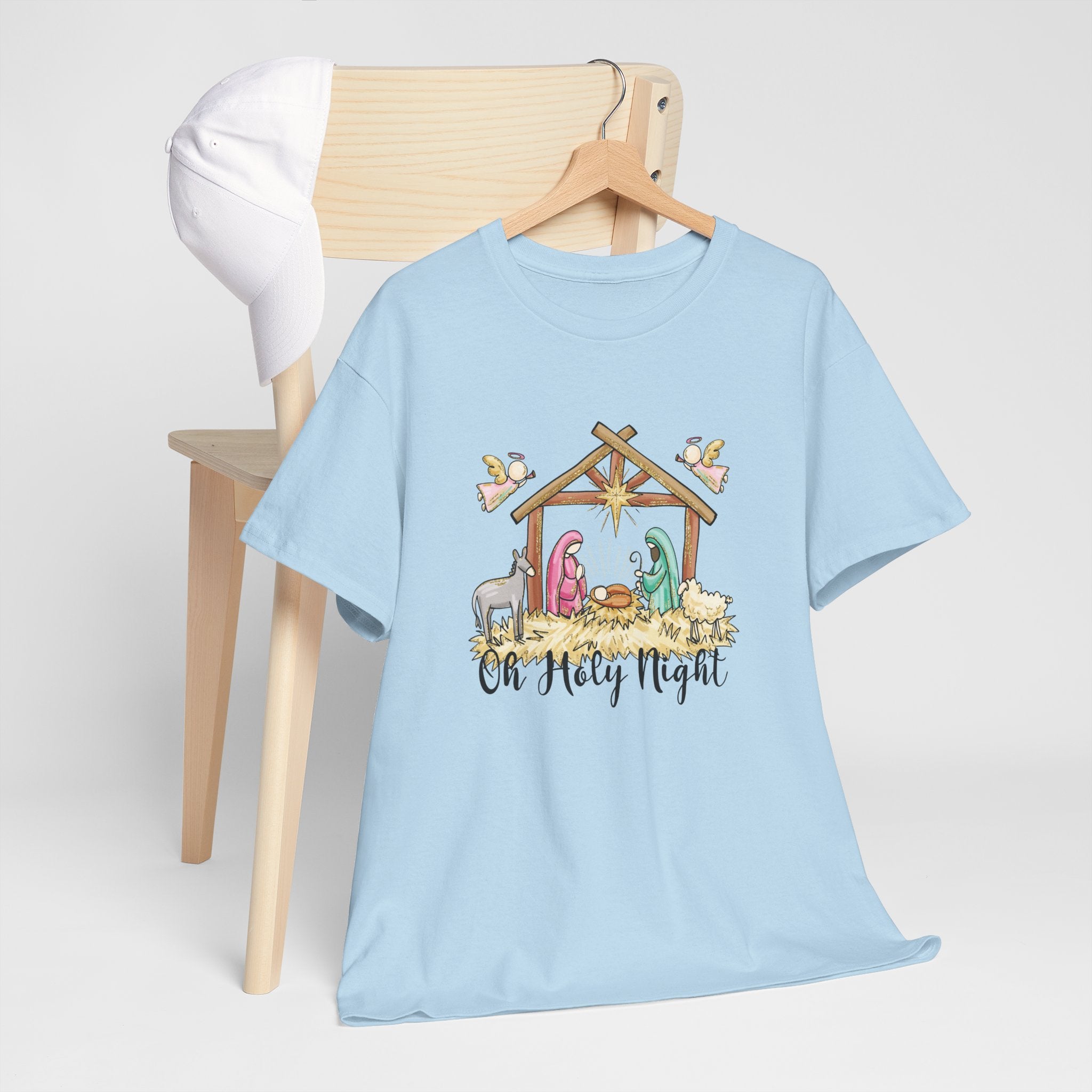 Oh Holy Night Nativity T-Shirt,  Christian Christmas Shirt, Religious Holiday Tee, Gifts for Her