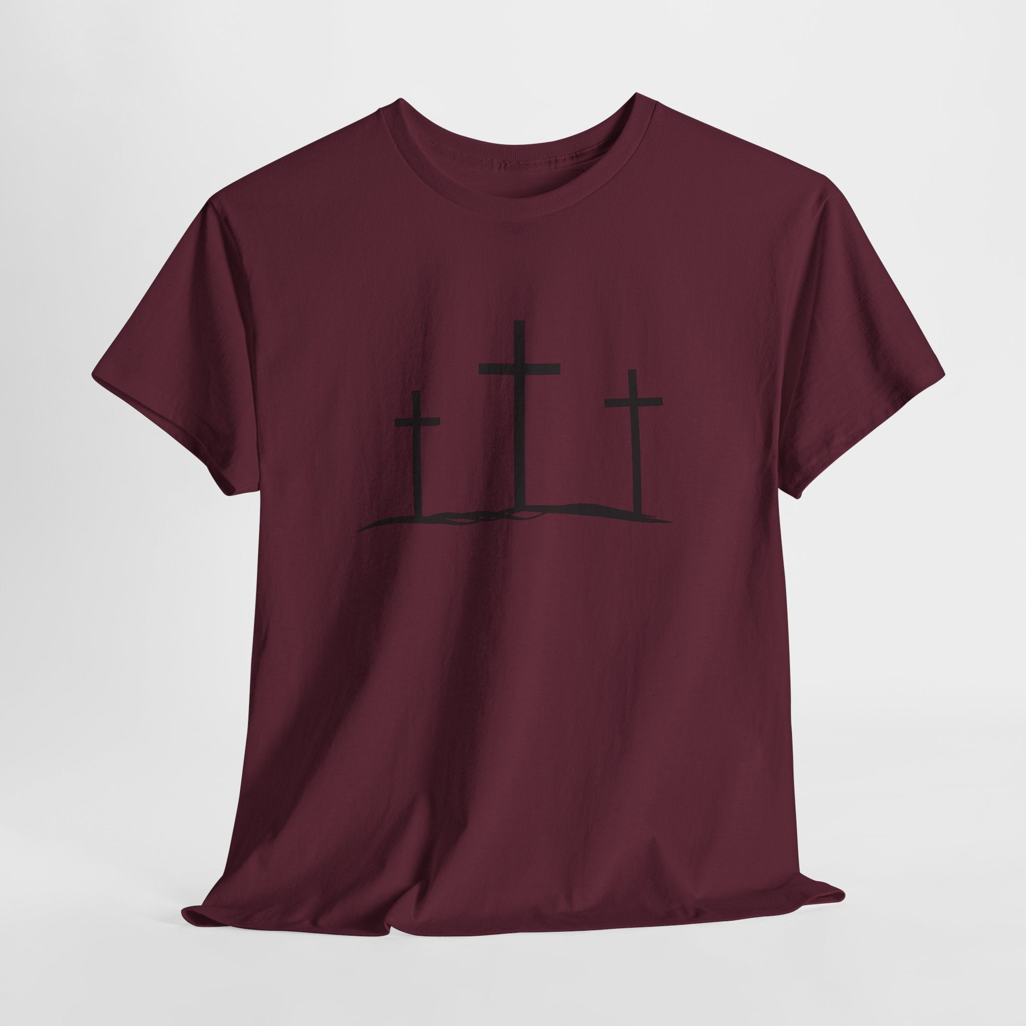 Christian Crosses T‑Shirt — Three Crosses Faith Tee (Easter/Religious)