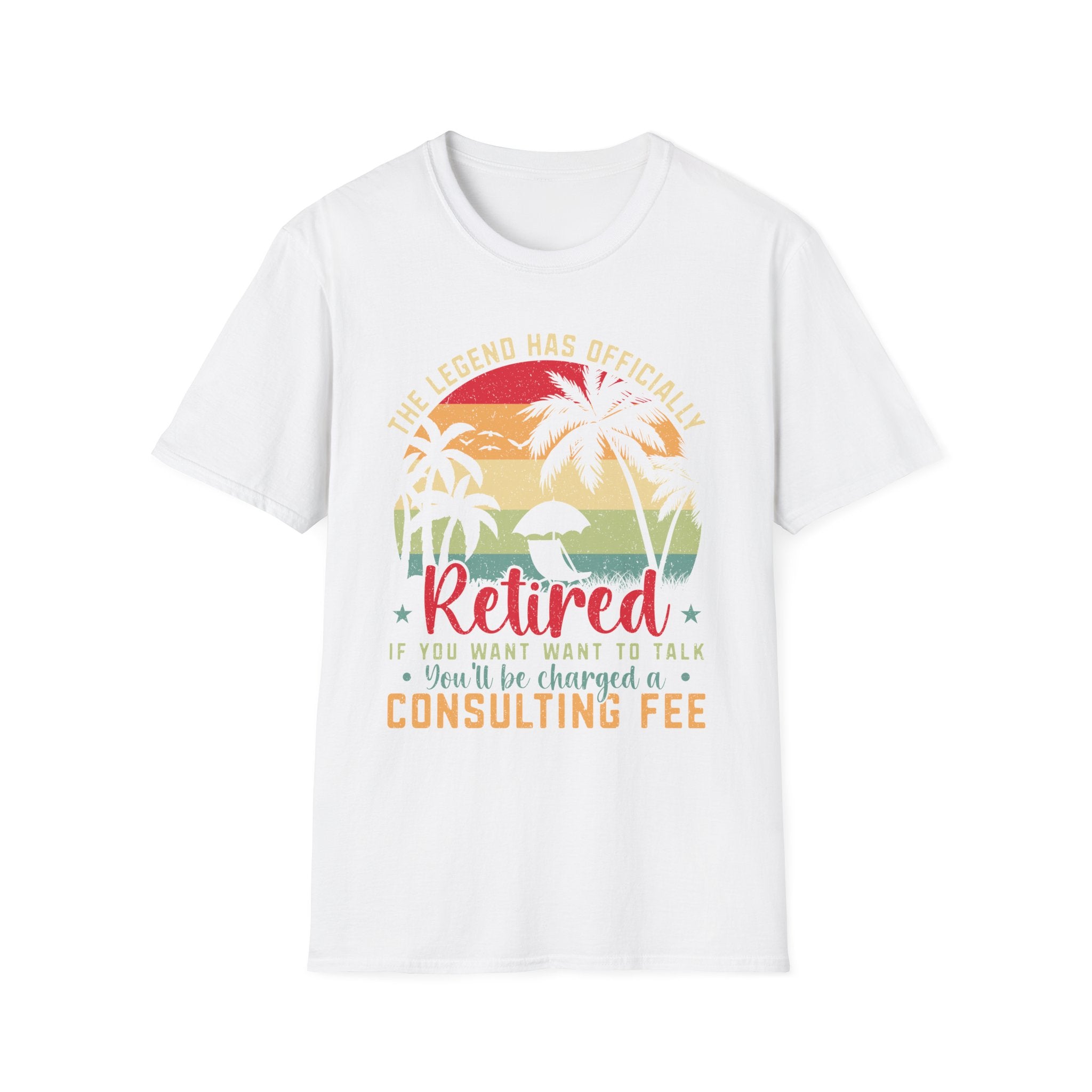 Retirement T-Shirts,  Retired Consulting Fee T-Shirt, Funny Retirement Beach Tee with Palm Trees