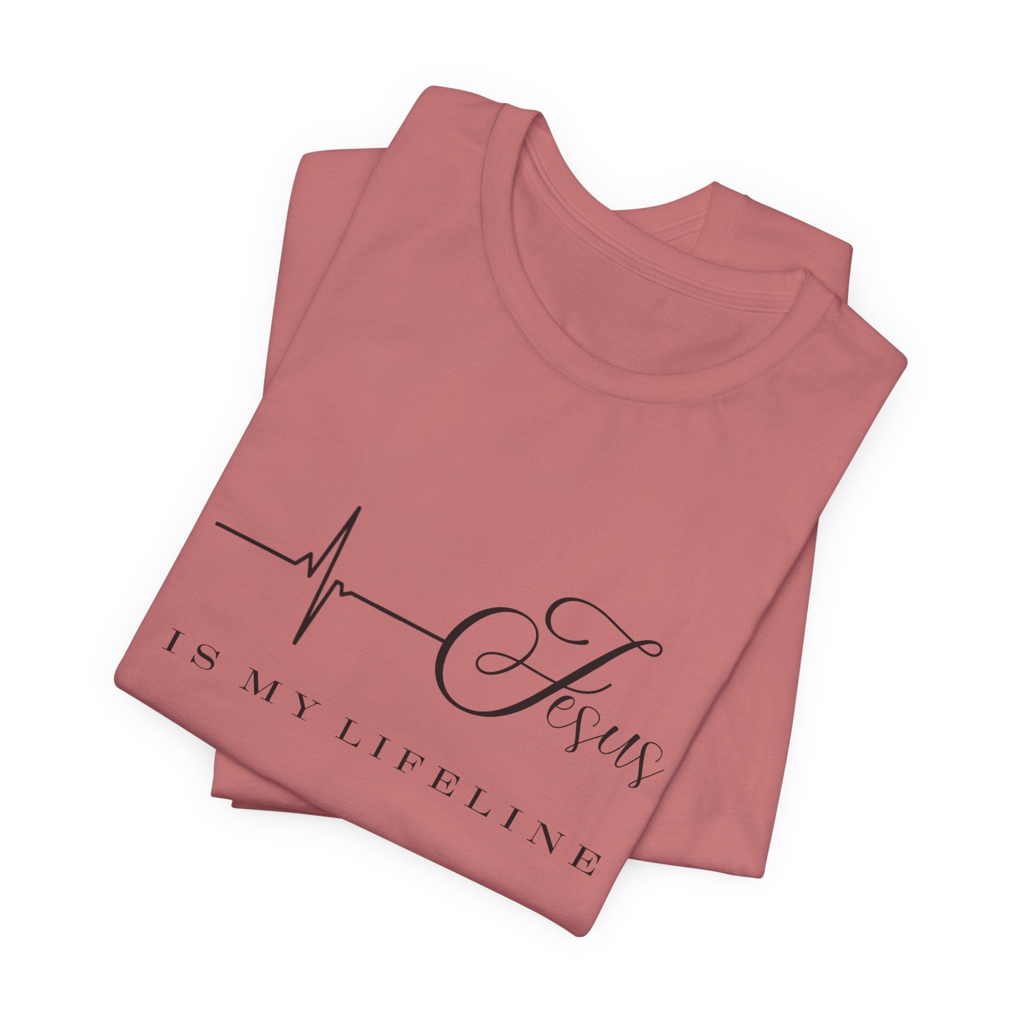 Jesus Is My Lifeline T-Shirt — Christian Faith Heartbeat Tee