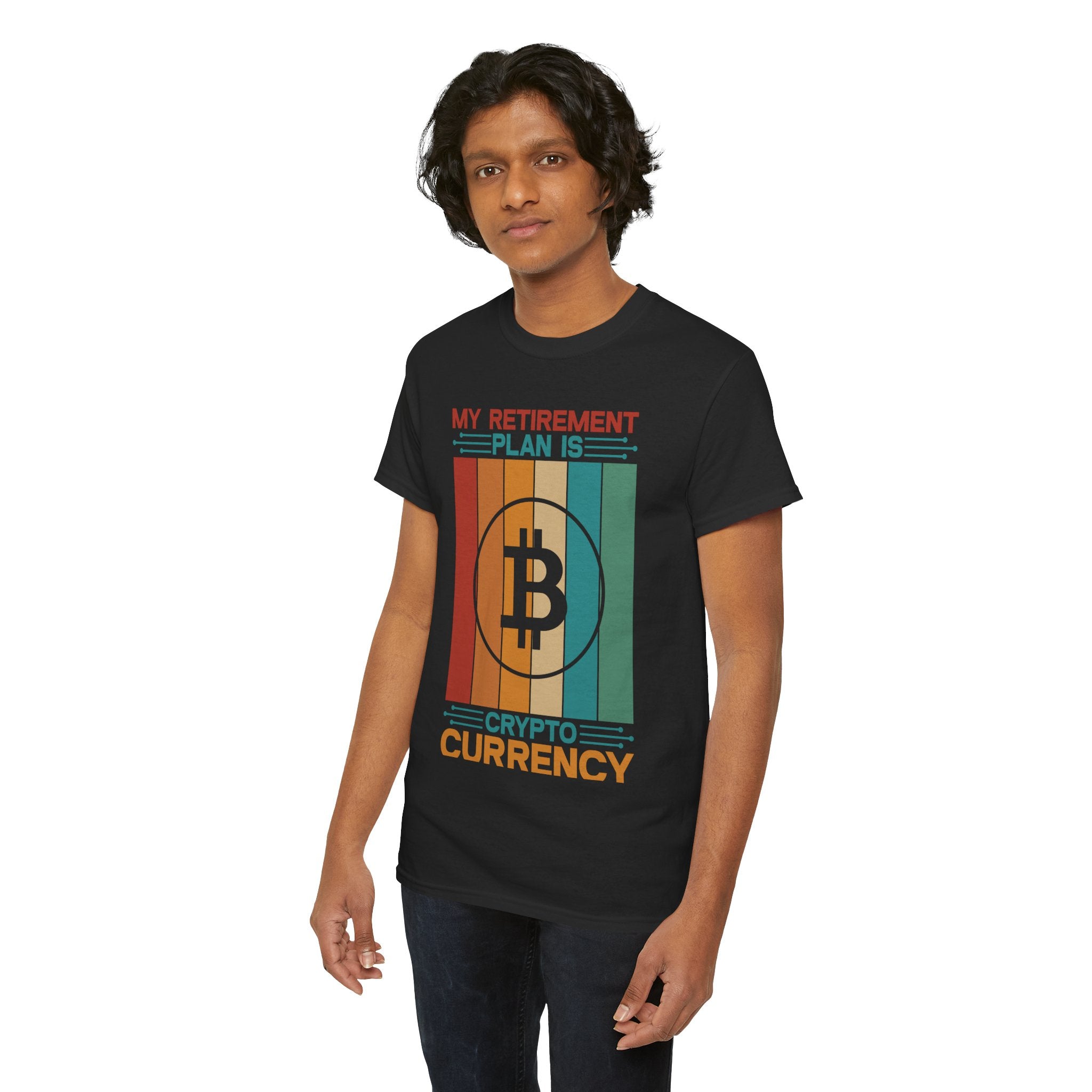 My Retirement Plan Is Cryptocurrency T-Shirt | Bitcoin Retro Stripe Tee