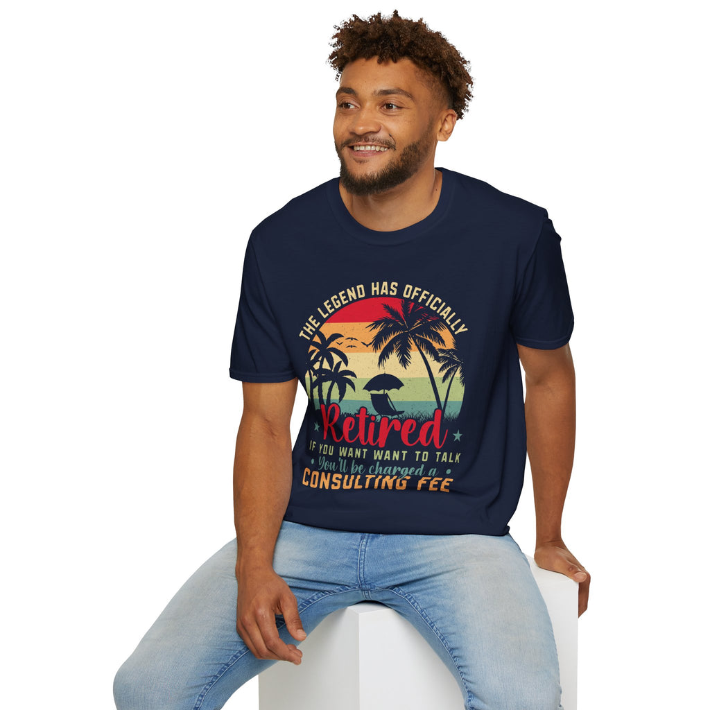 Retirement T-Shirts,  Retired Consulting Fee T-Shirt, Funny Retirement Beach Tee with Palm Trees