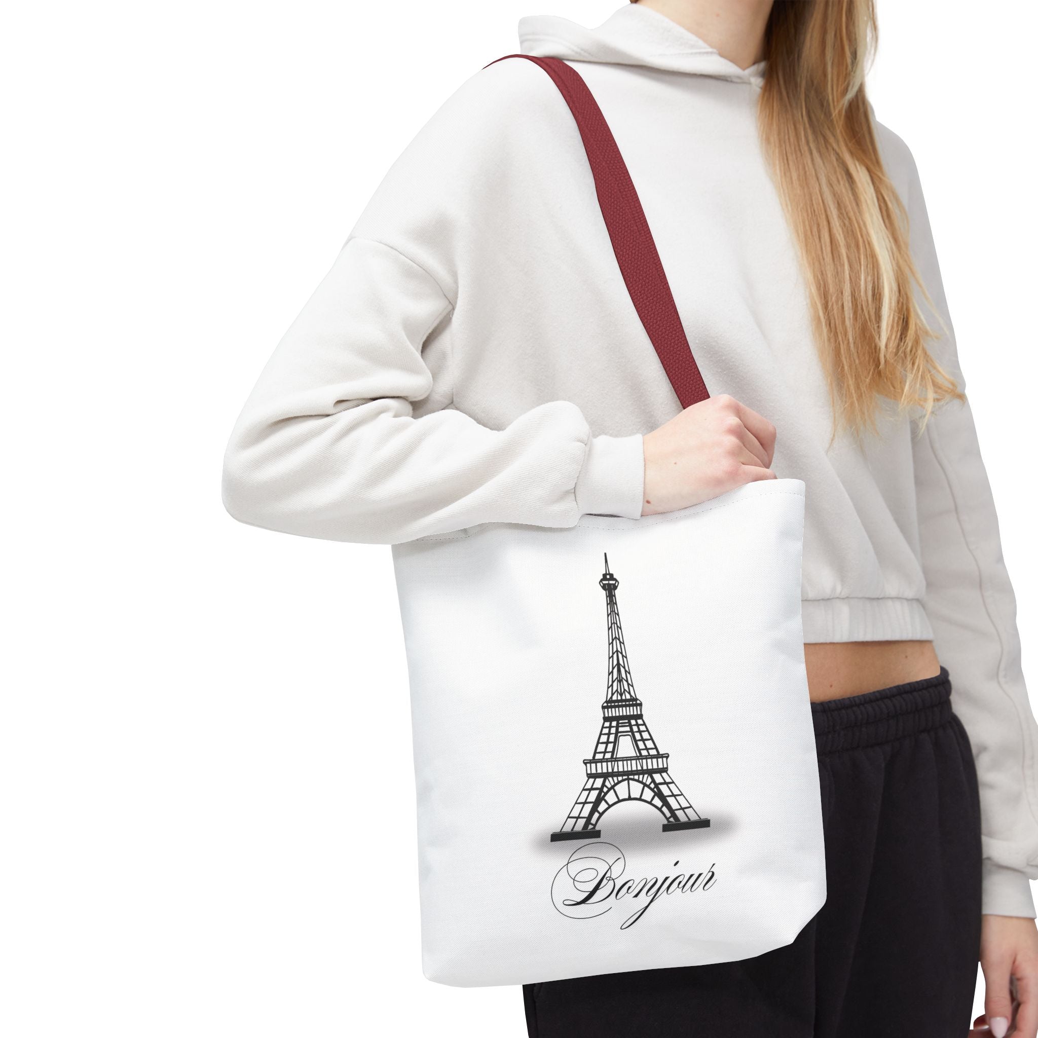 “Bonjour” Canvas Tote Bag | French Minimalist Aesthetic | Everyday Reusable Market Bag