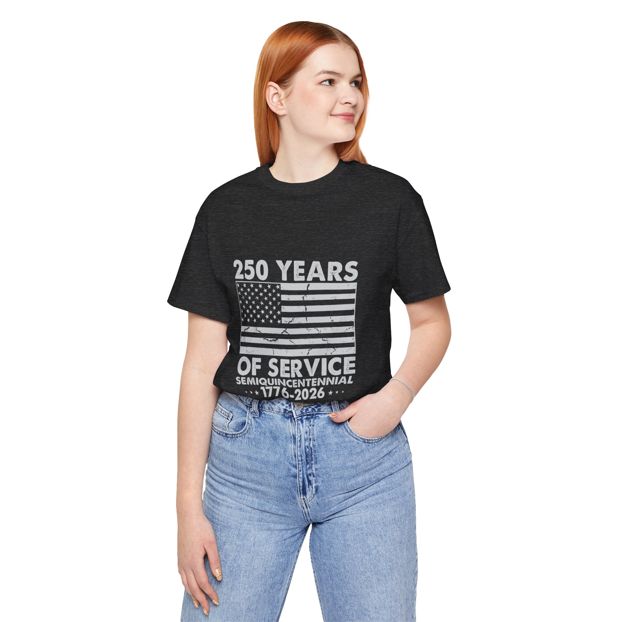 250 Years of Service T-Shirt — 1776–2026 Semiquincentennial American Flag Tee
