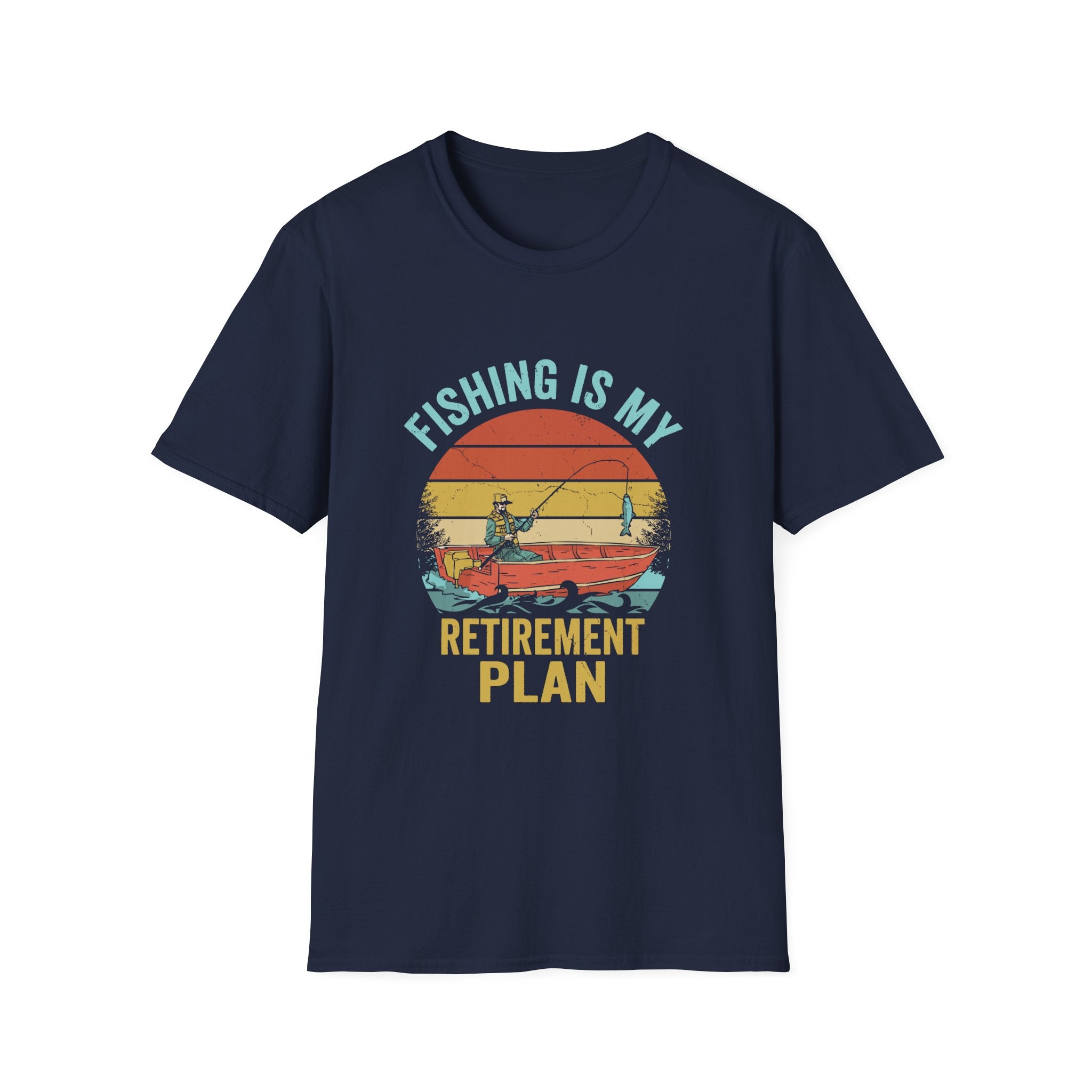 Fishing Is My Retirement Plan T-Shirt — Vintage Boat Fishing Tee for Retirees & Anglers