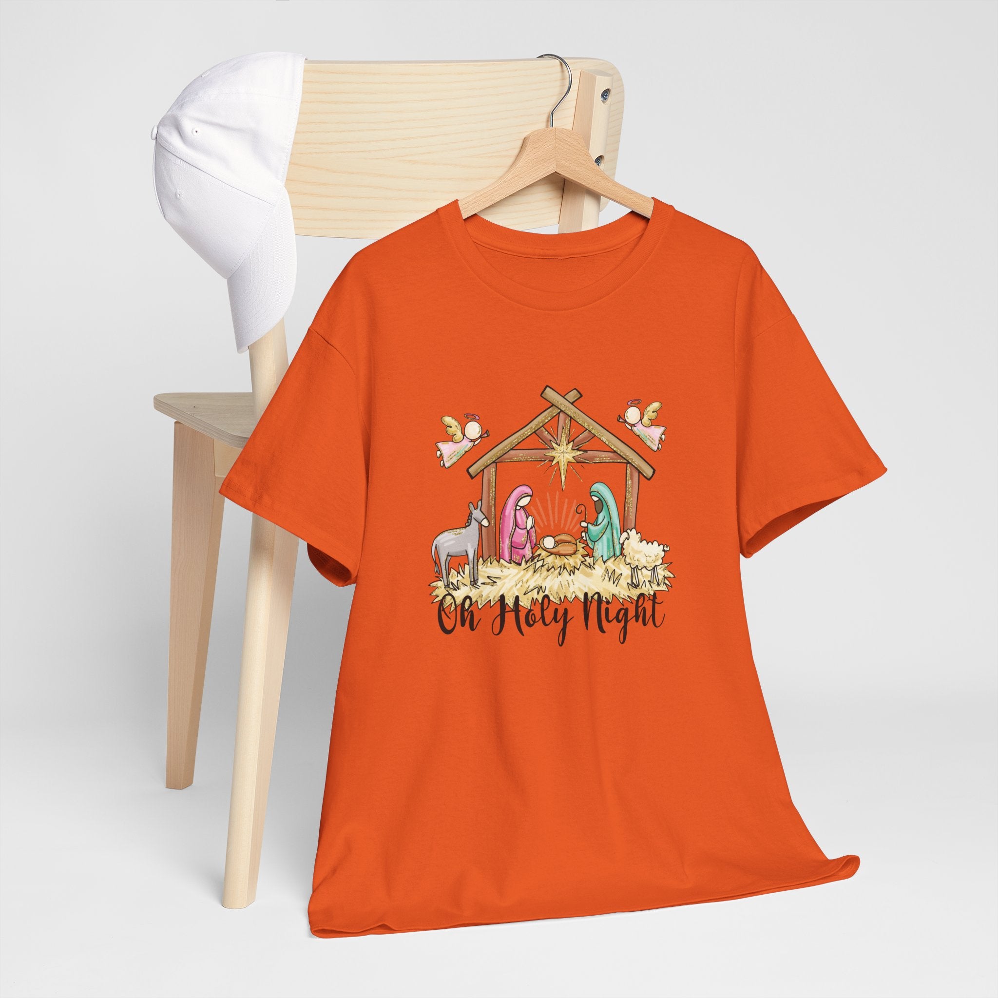 Oh Holy Night Nativity T-Shirt,  Christian Christmas Shirt, Religious Holiday Tee, Gifts for Her