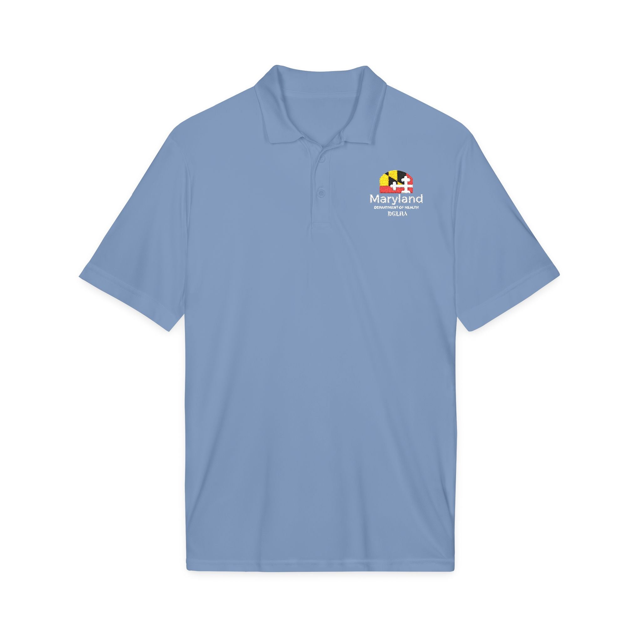 Maryland Flag Logo Polo Shirt — 'Maryland' Text Embroidered Chest
