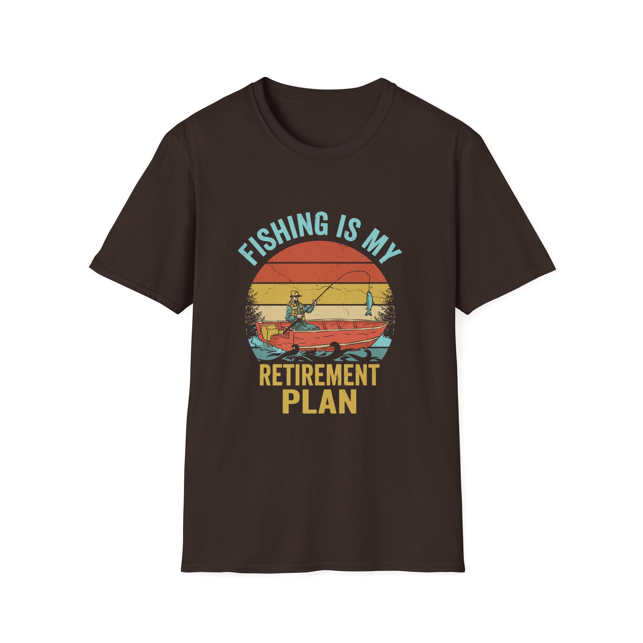Fishing Is My Retirement Plan T-Shirt — Vintage Boat Fishing Tee for Retirees & Anglers