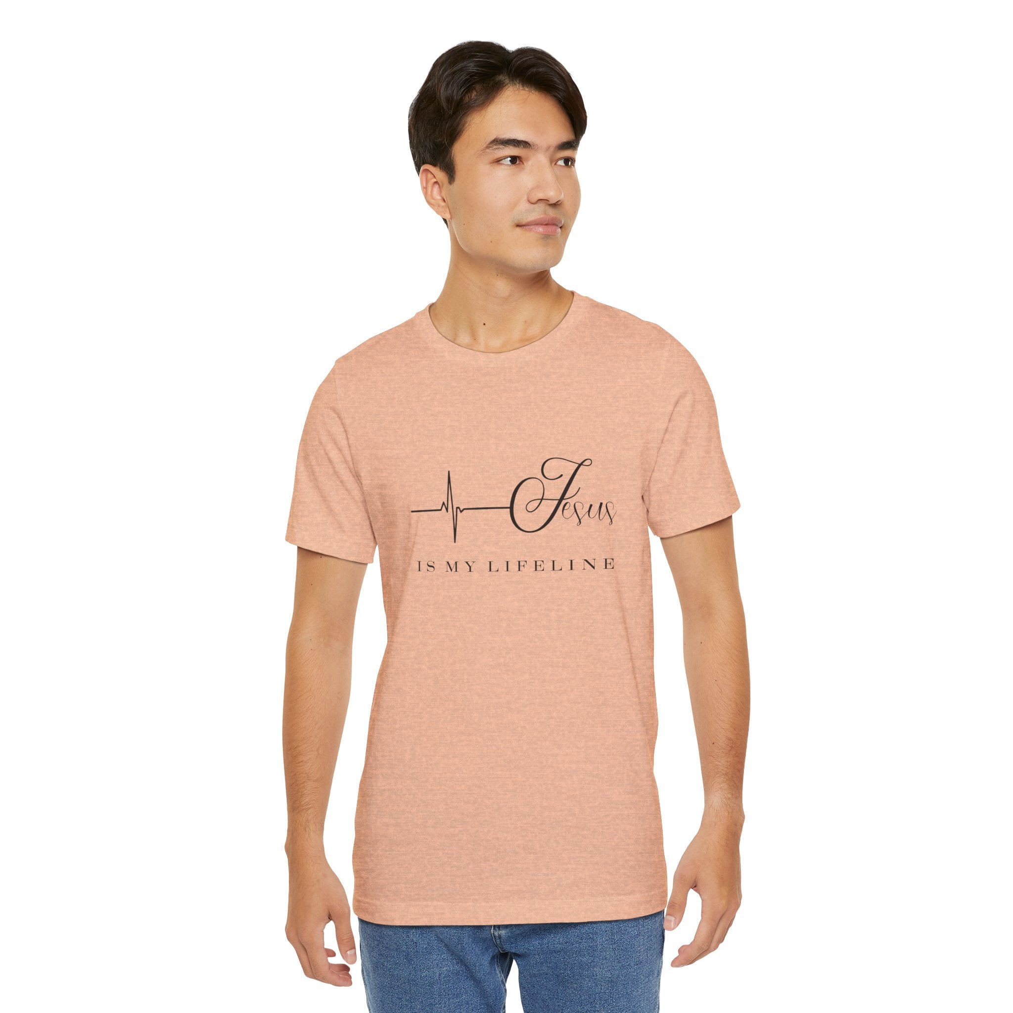Jesus Is My Lifeline T-Shirt — Christian Faith Heartbeat Tee
