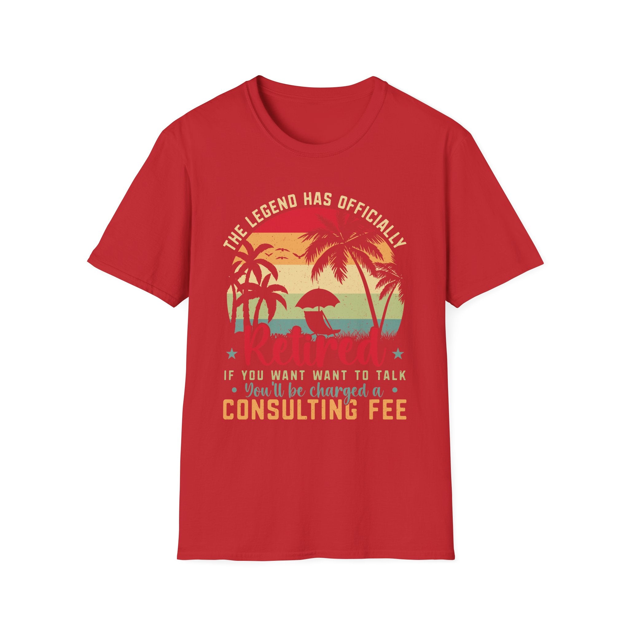 Retirement T-Shirts,  Retired Consulting Fee T-Shirt, Funny Retirement Beach Tee with Palm Trees