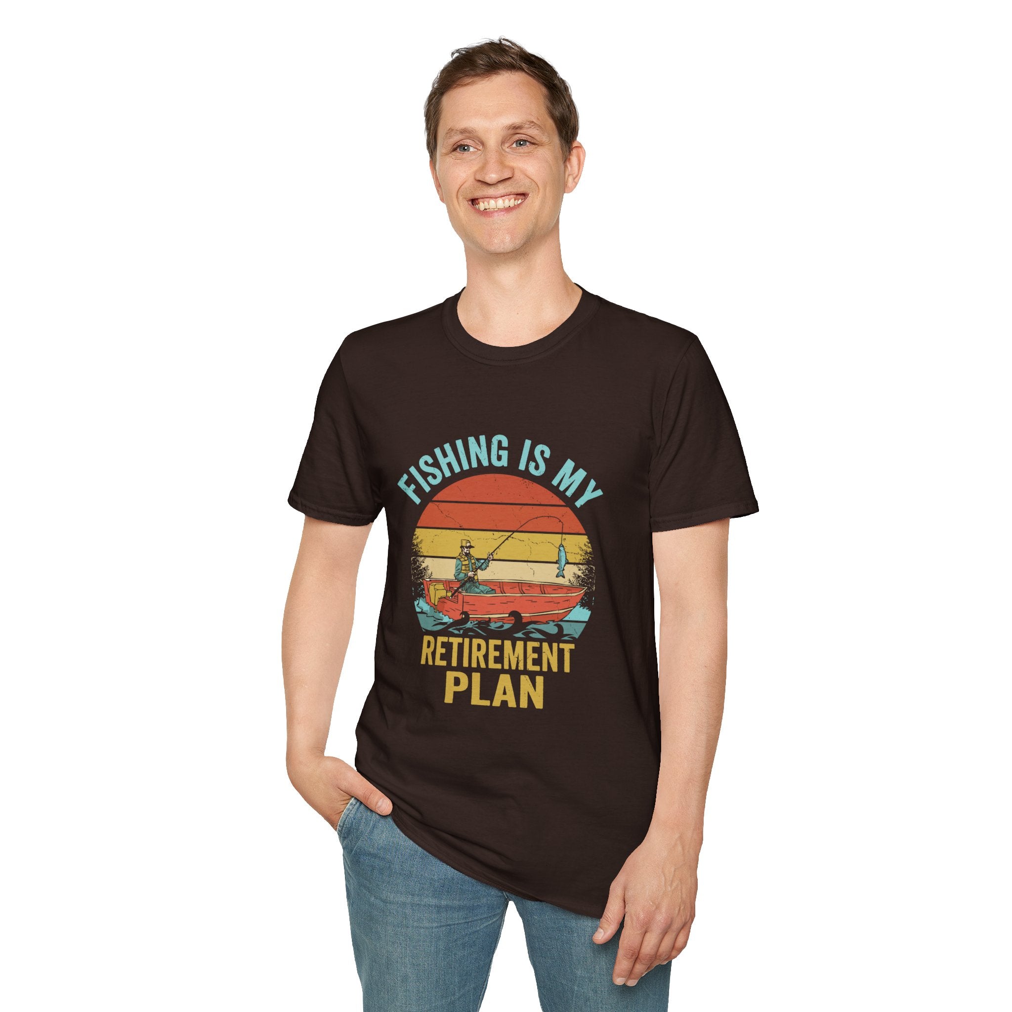 Fishing Is My Retirement Plan T-Shirt — Vintage Boat Fishing Tee for Retirees & Anglers