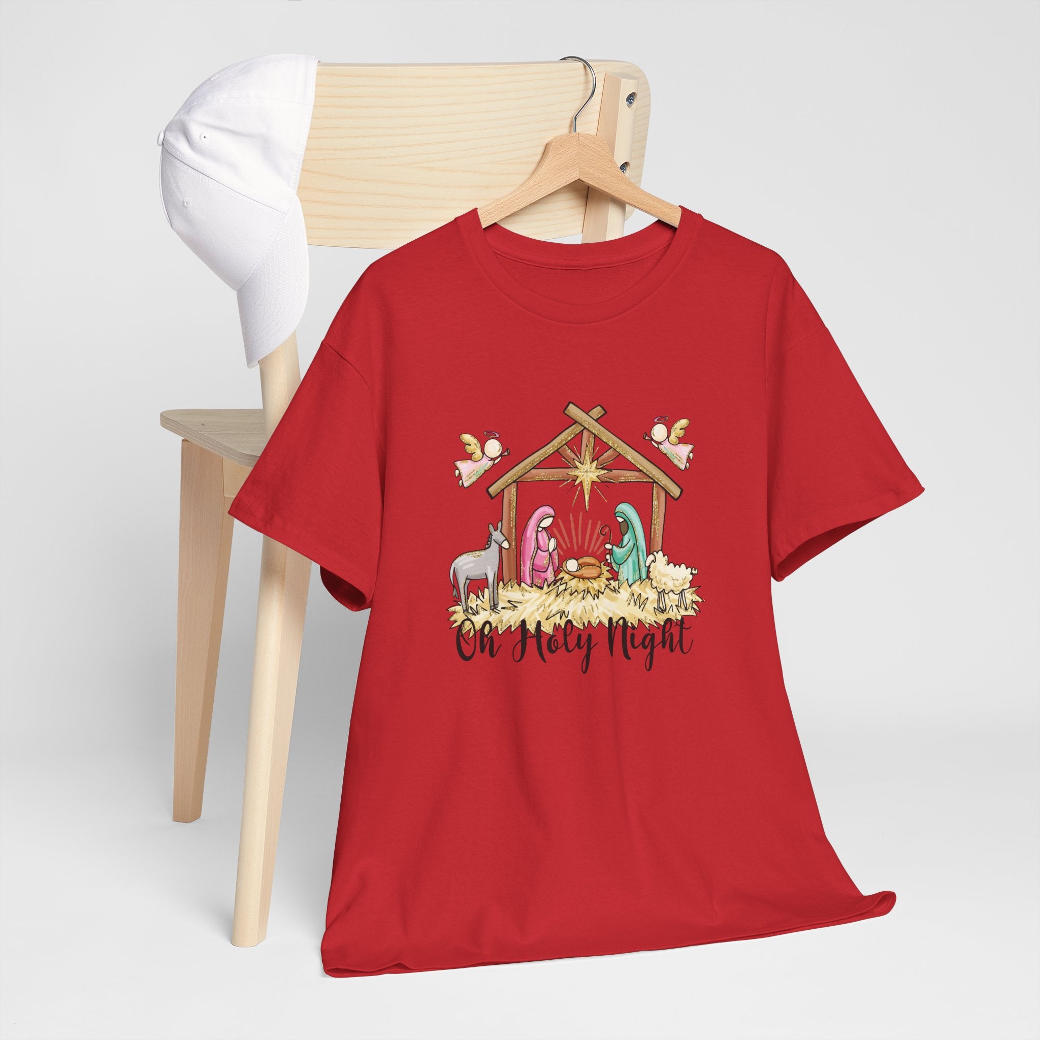 Oh Holy Night Nativity T-Shirt,  Christian Christmas Shirt, Religious Holiday Tee, Gifts for Her