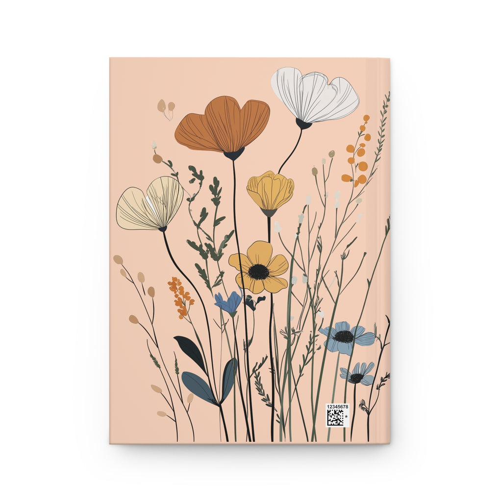 Wildflower Personalized  Hardcover Journal, Custom Name Wildflower Notebook, Gift for Mother, Gift for Briedemaid