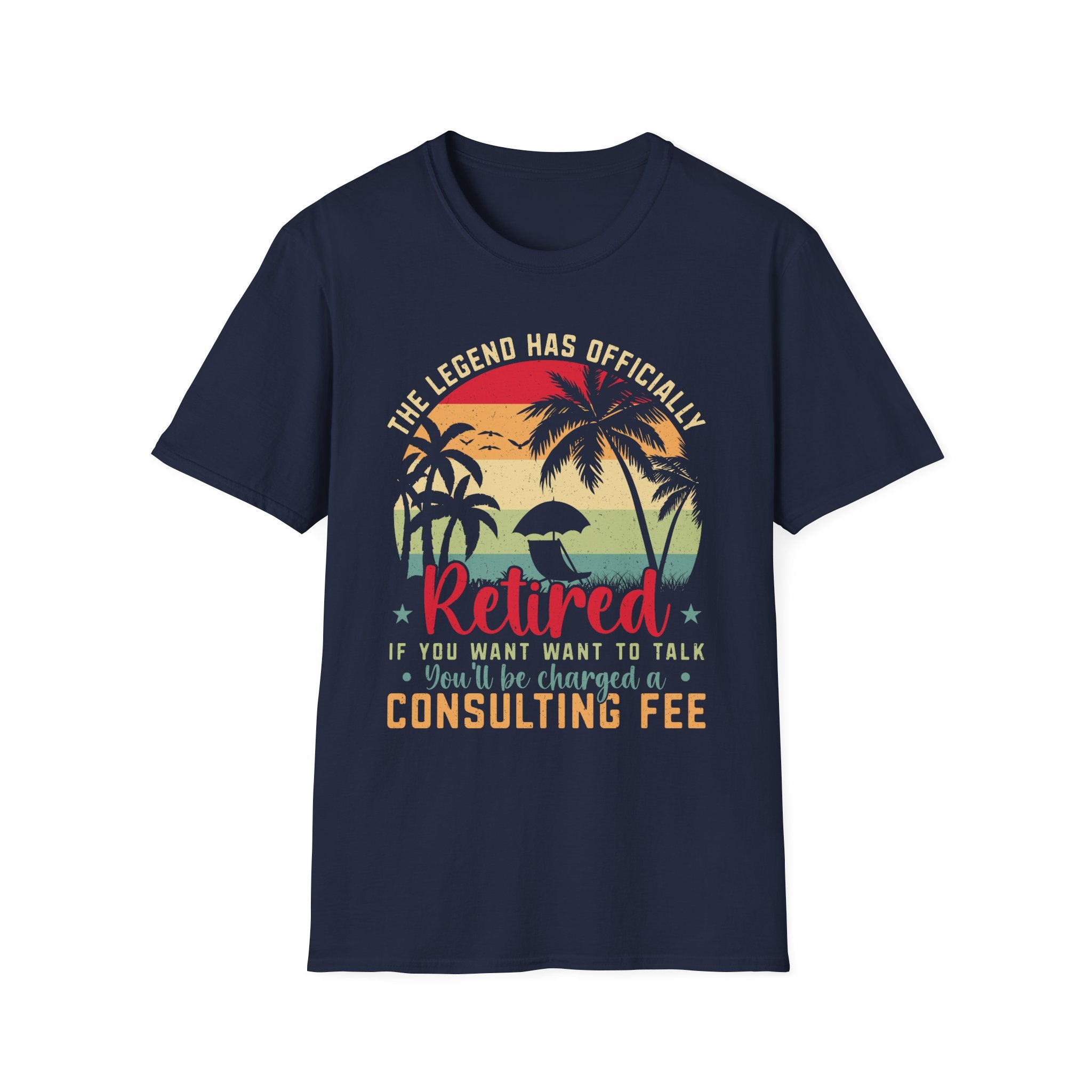 Retirement T-Shirts,  Retired Consulting Fee T-Shirt, Funny Retirement Beach Tee with Palm Trees