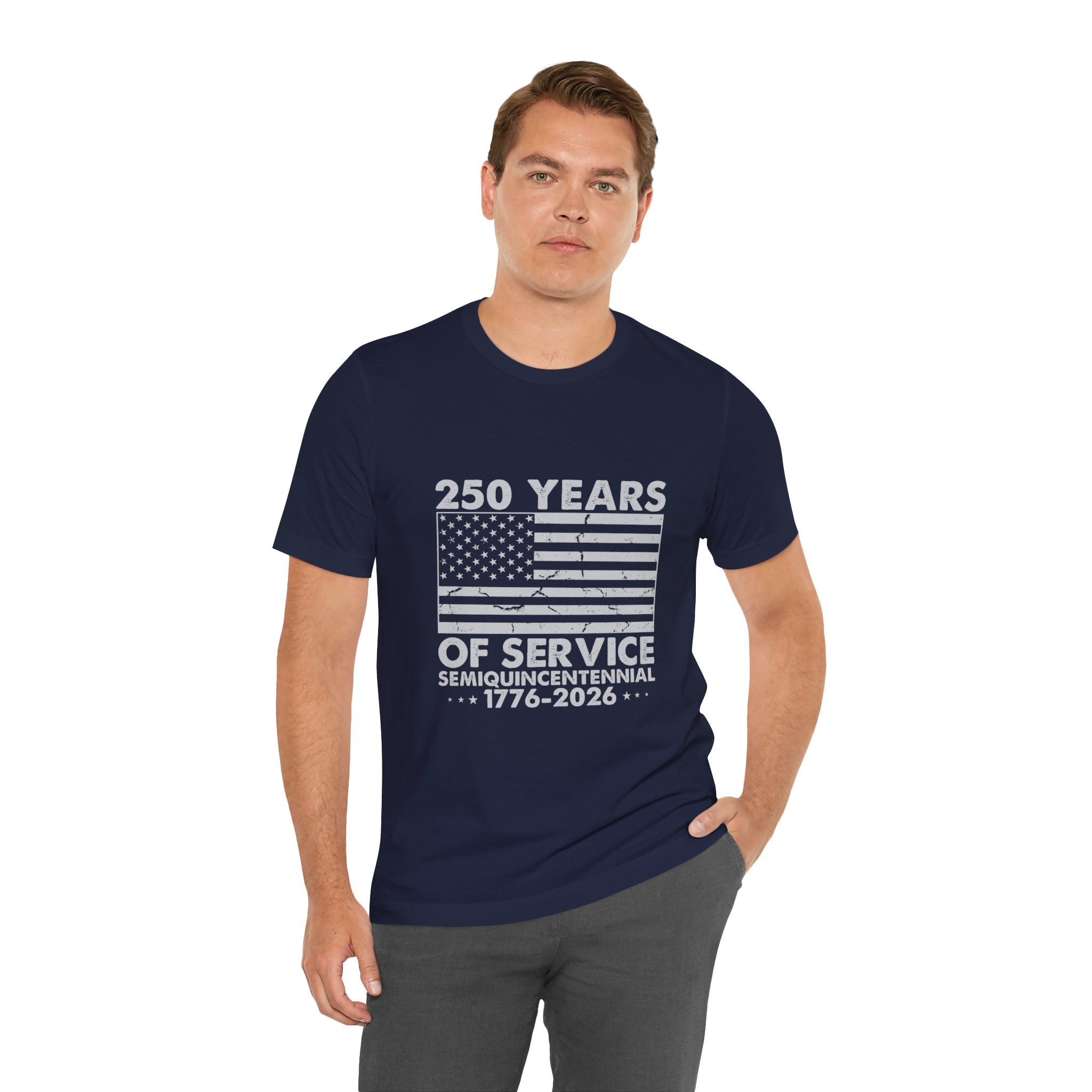 250 Years of Service T-Shirt — 1776–2026 Semiquincentennial American Flag Tee