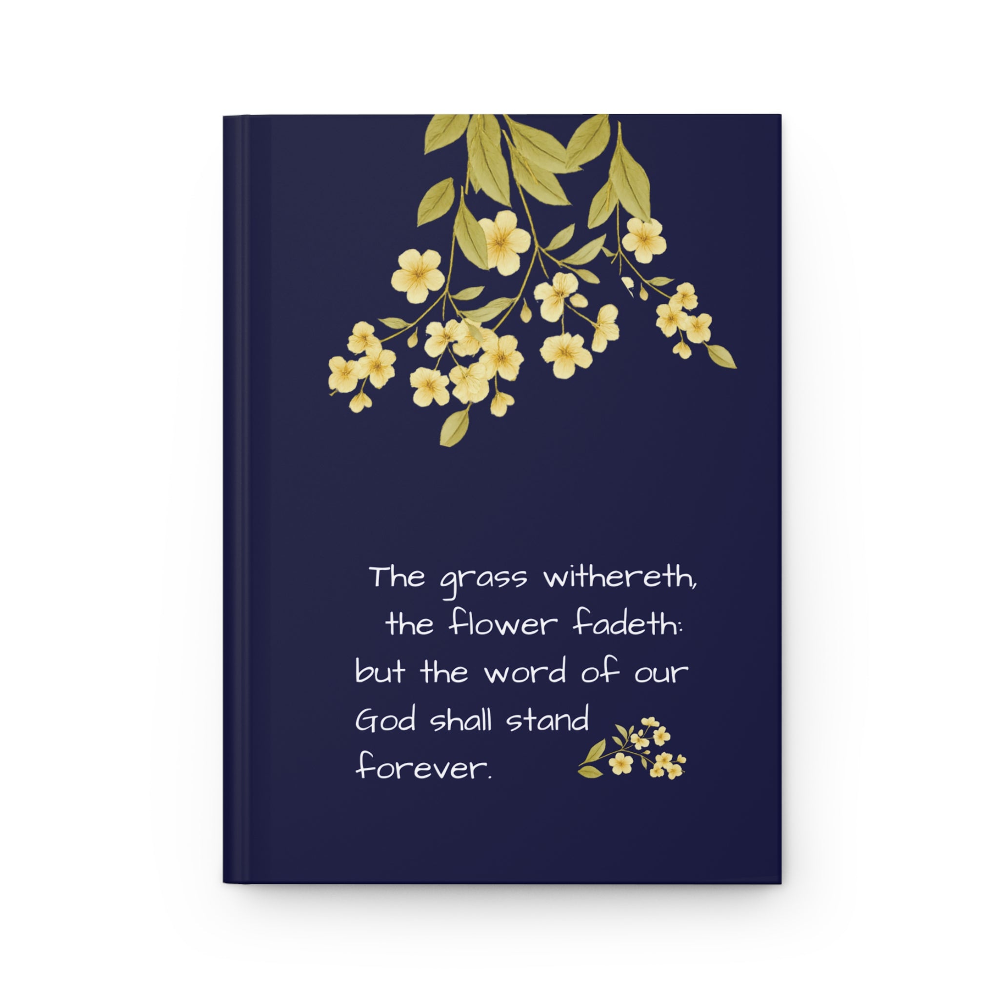 Navy Blue Elegant Hardcover Notebook, Floral Inspirational Journal - Gift for everyone, Prayer Journal, Graduation Gift, Bible Study Tools