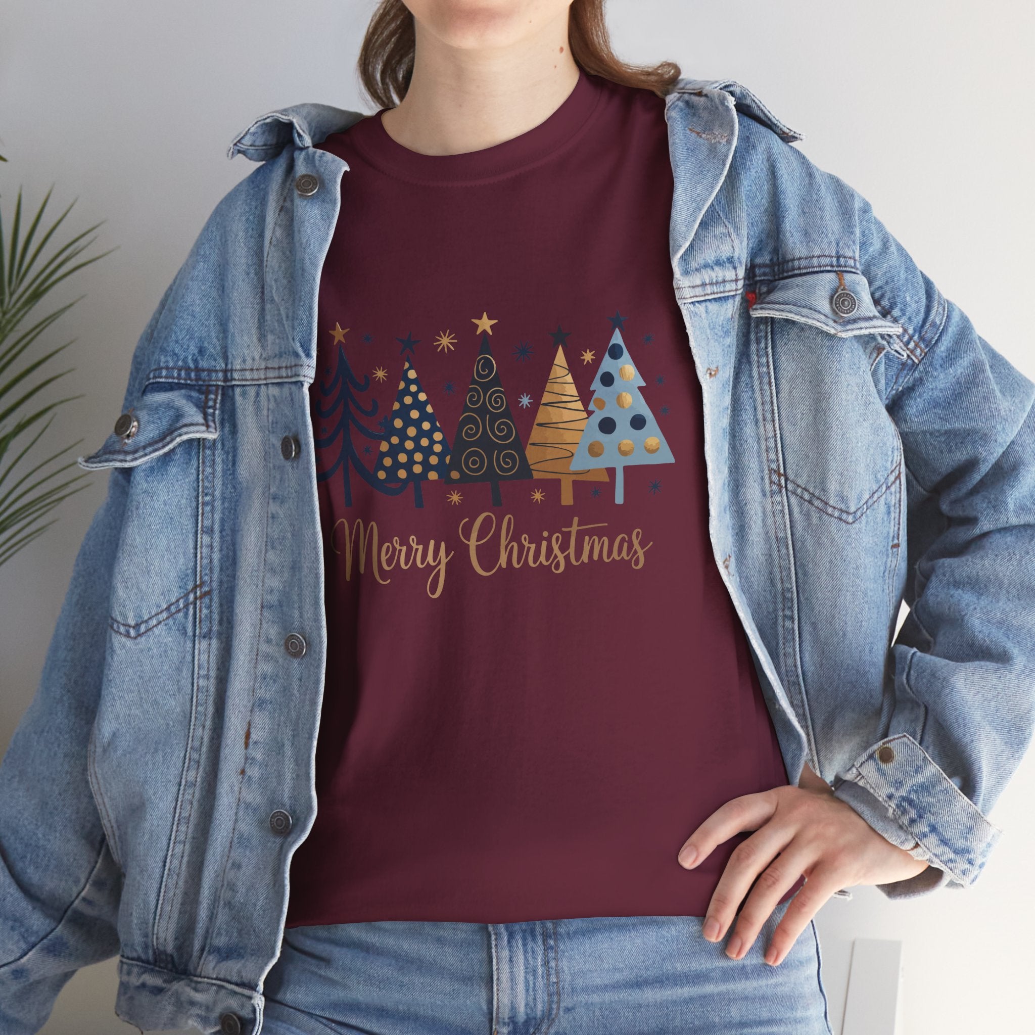 Merry Christmas Tree Shirt, Holiday Tee, Retro Winter Graphic, Christmas Gift for Her