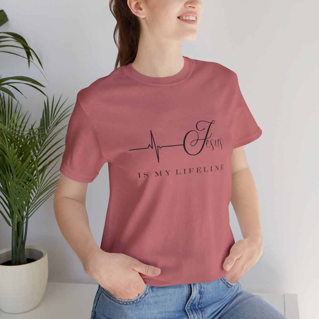 Jesus Is My Lifeline T-Shirt — Christian Faith Heartbeat Tee