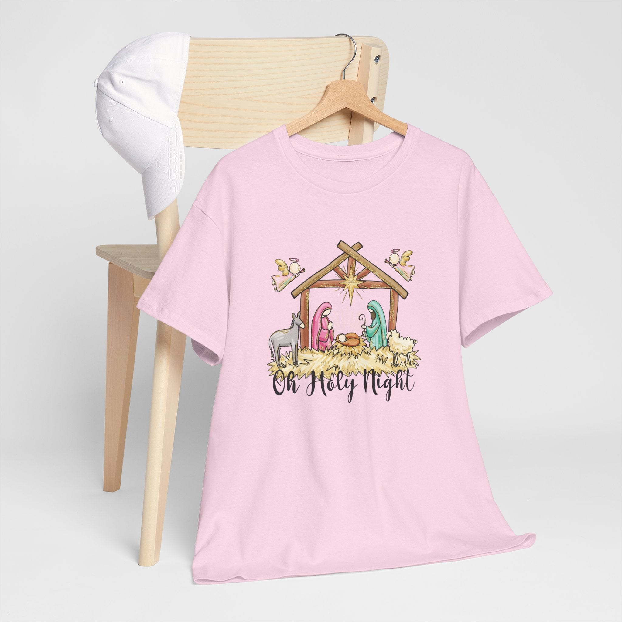 Oh Holy Night Nativity T-Shirt,  Christian Christmas Shirt, Religious Holiday Tee, Gifts for Her