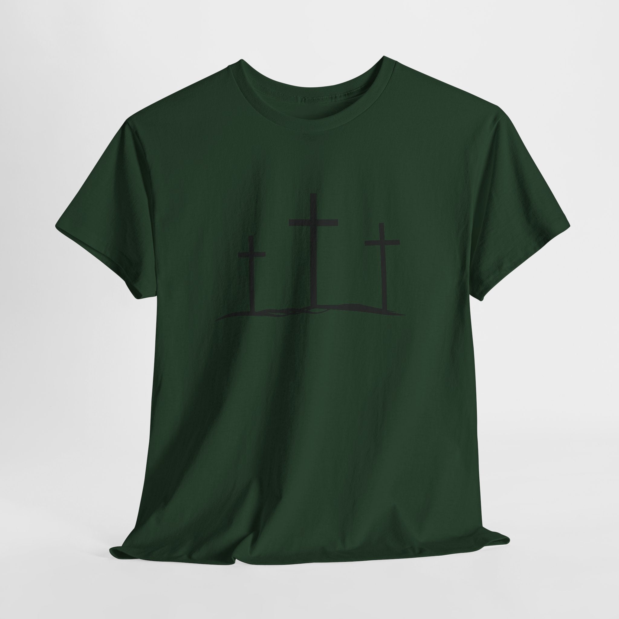 Christian Crosses T‑Shirt — Three Crosses Faith Tee (Easter/Religious)