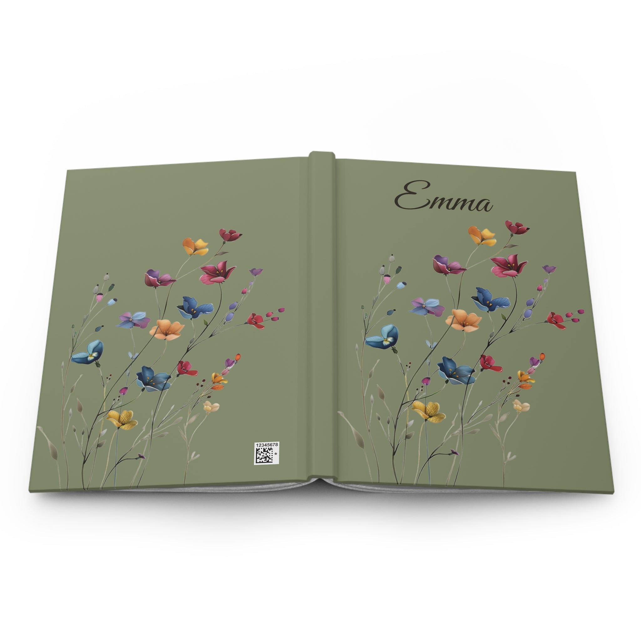 Personalized Flower Notebook, Hardcover Notebook, Custom Name Diary ,  Journal Personalized Hardcover Journal, Gifts  For Women,  Mothers Day Gifts