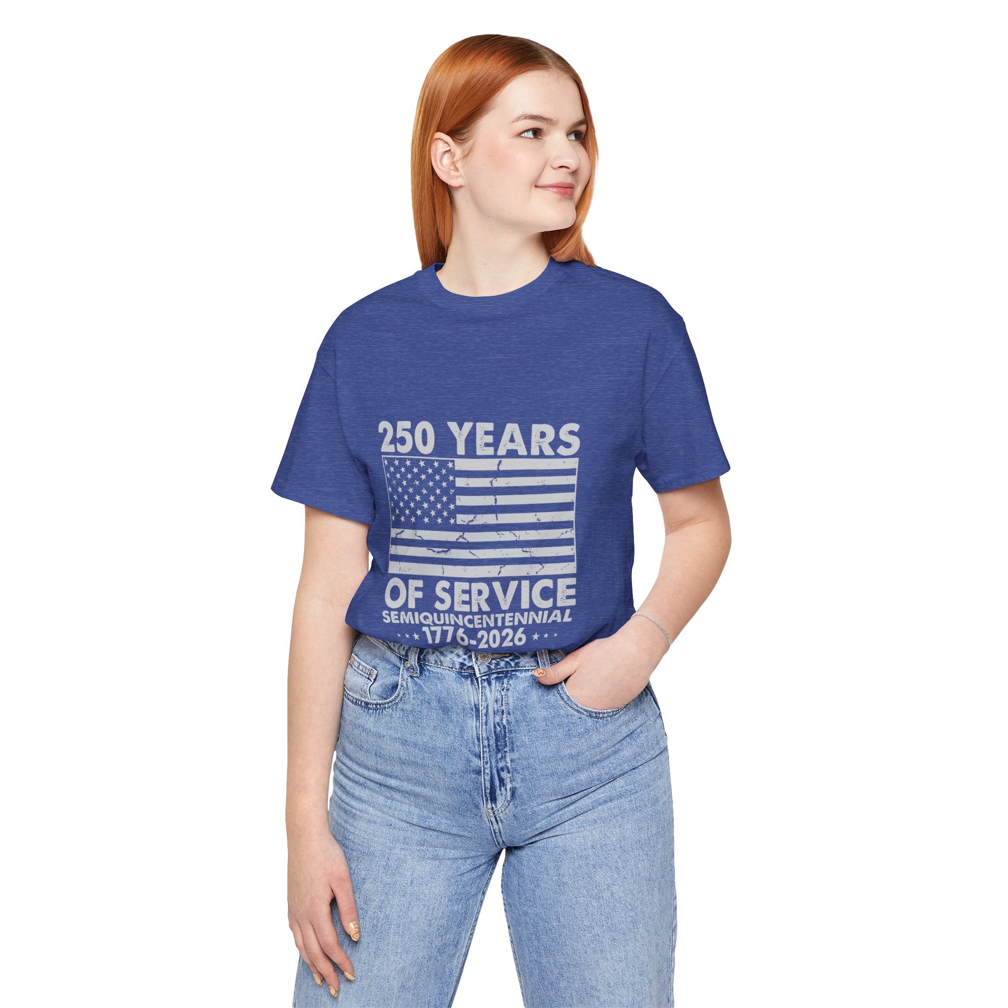 250 Years of Service T-Shirt — 1776–2026 Semiquincentennial American Flag Tee