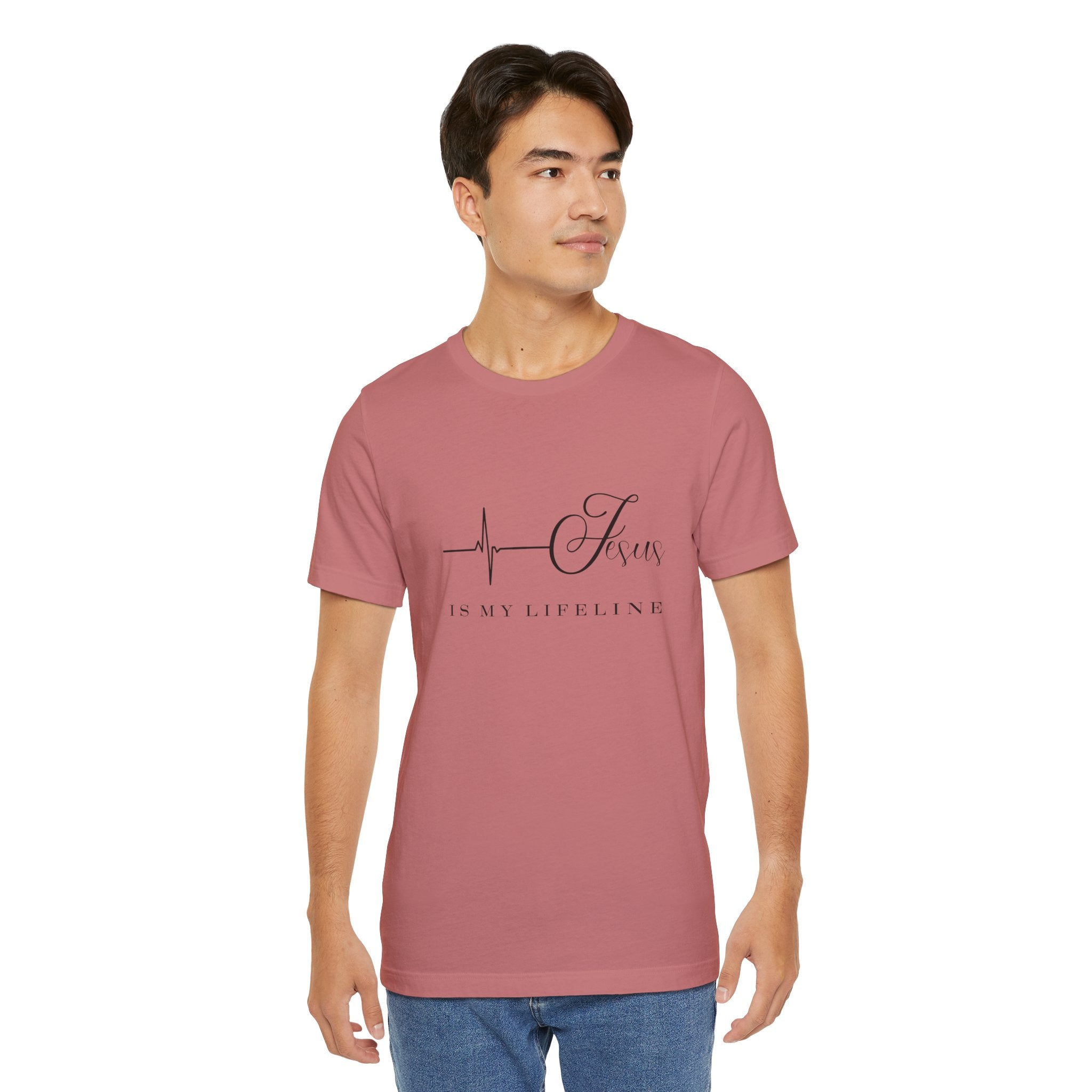 Jesus Is My Lifeline T-Shirt — Christian Faith Heartbeat Tee