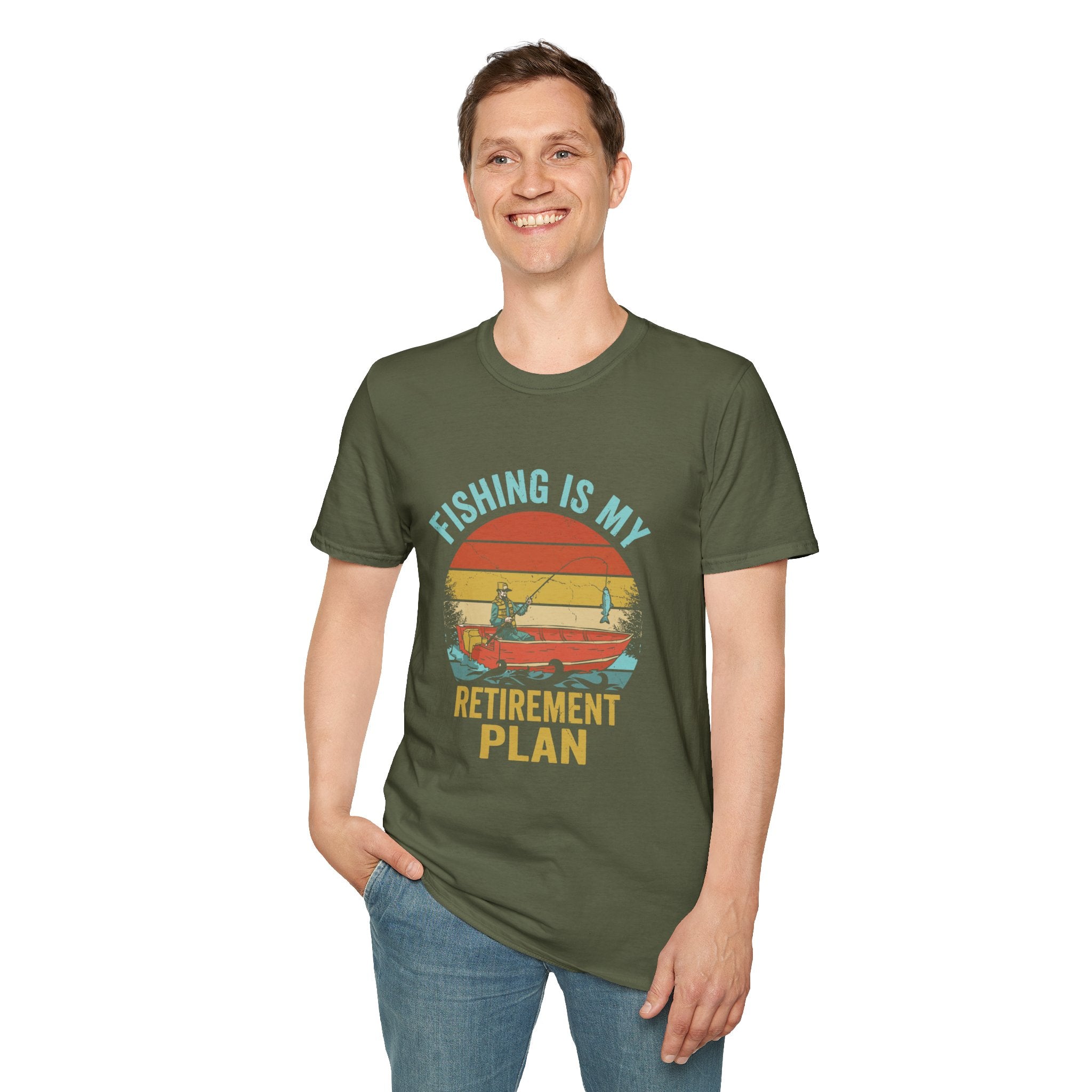 Fishing Is My Retirement Plan T-Shirt — Vintage Boat Fishing Tee for Retirees & Anglers