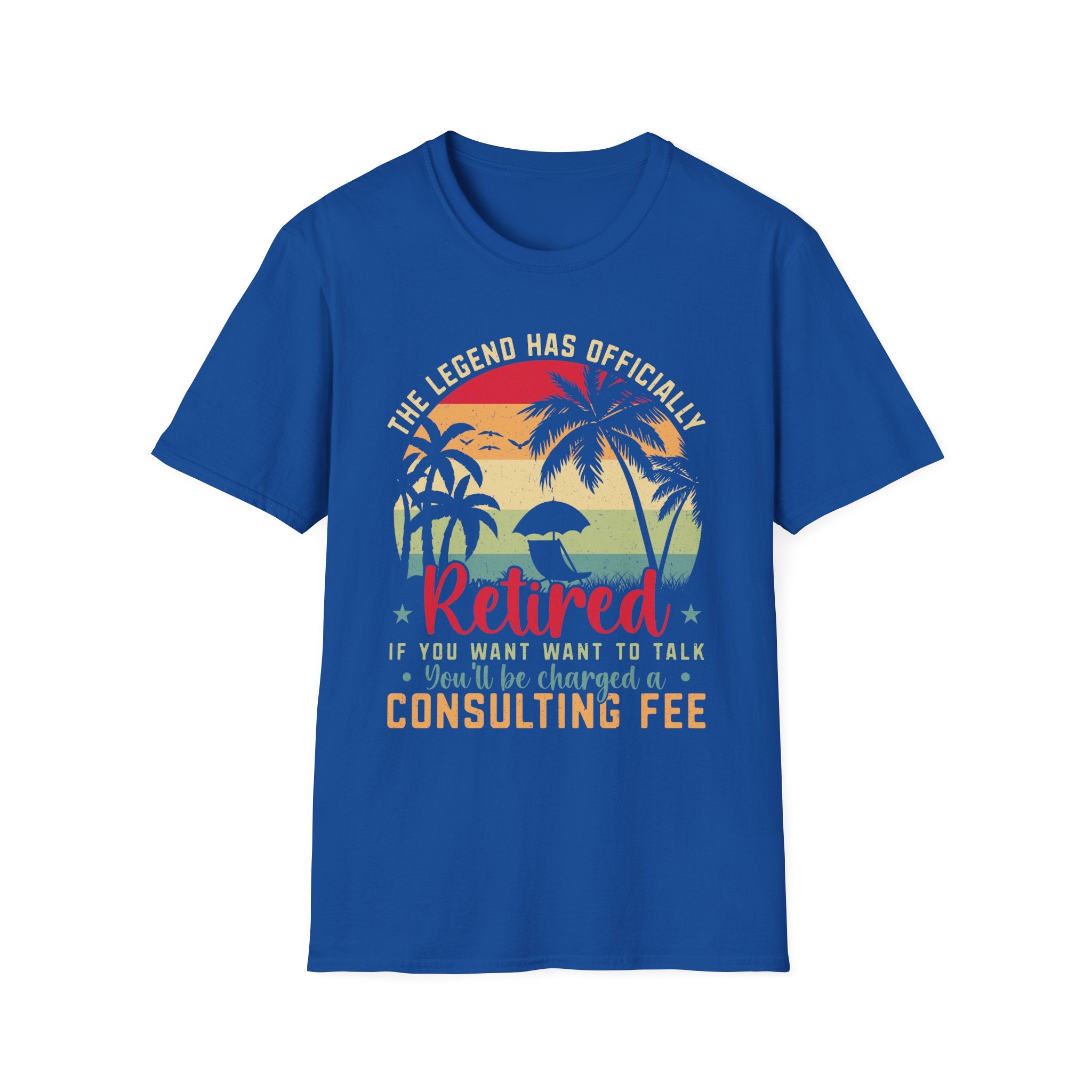 Retirement T-Shirts,  Retired Consulting Fee T-Shirt, Funny Retirement Beach Tee with Palm Trees
