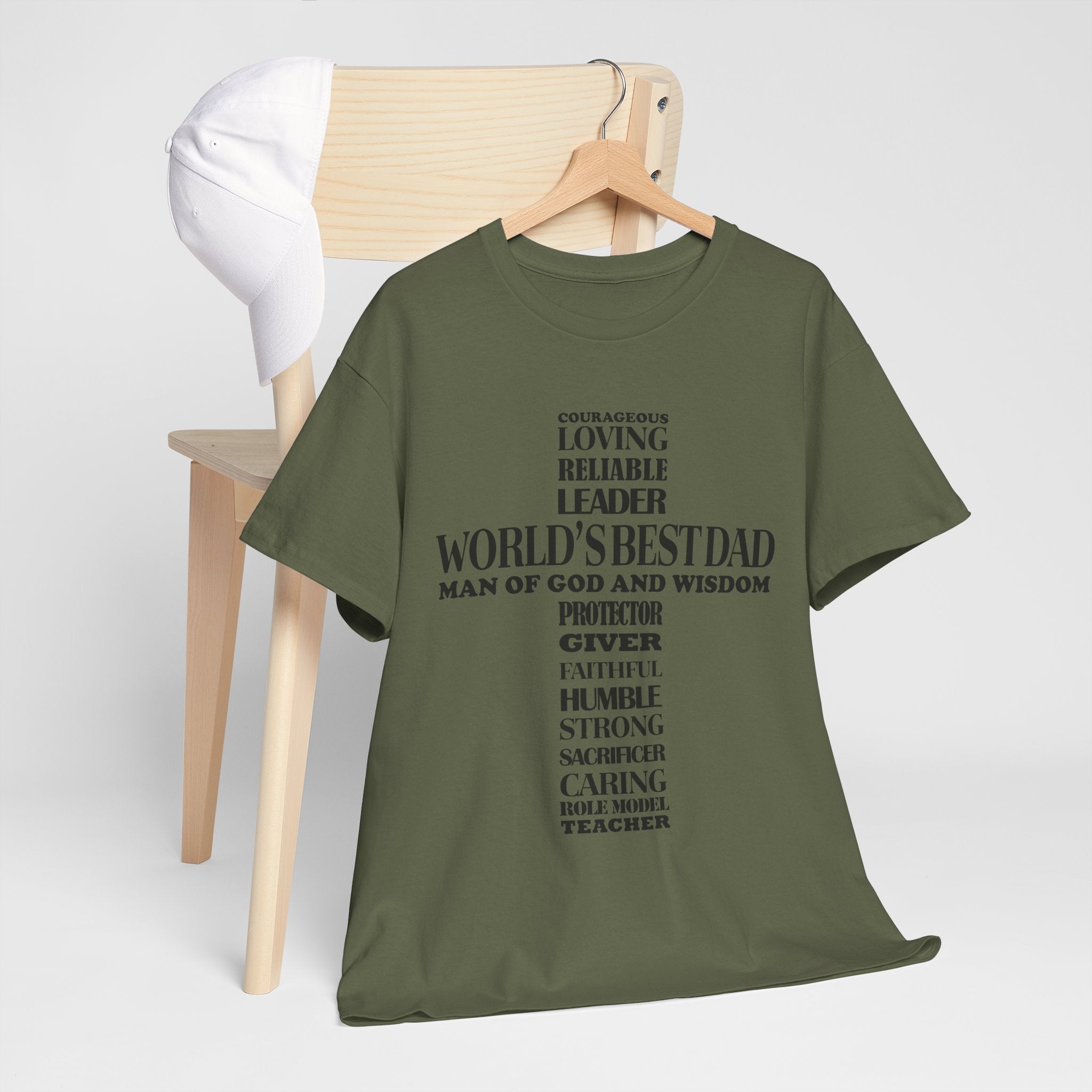 World's Best Dad Cross Typography T-Shirt — Father's Day Gift