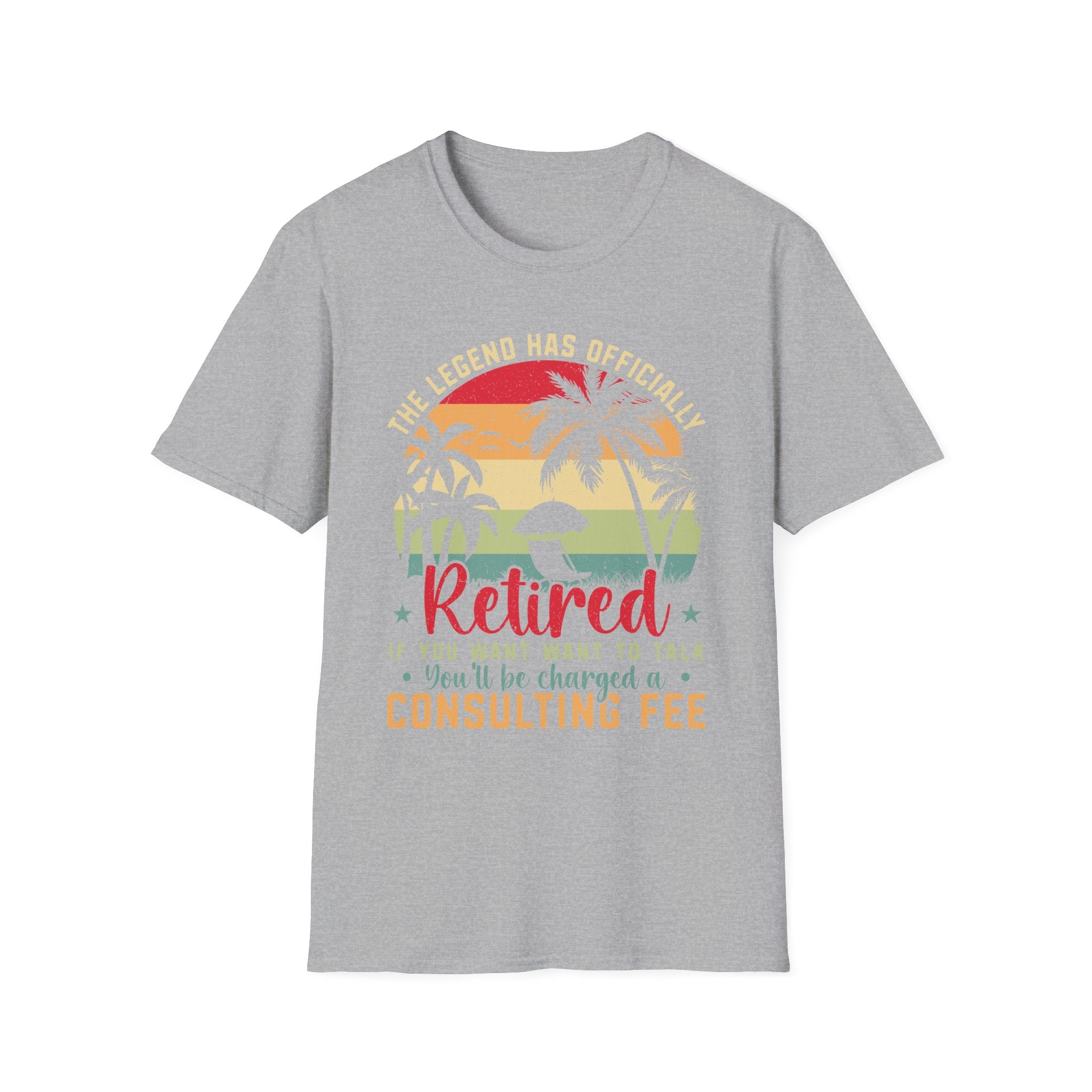 Retirement T-Shirts,  Retired Consulting Fee T-Shirt, Funny Retirement Beach Tee with Palm Trees