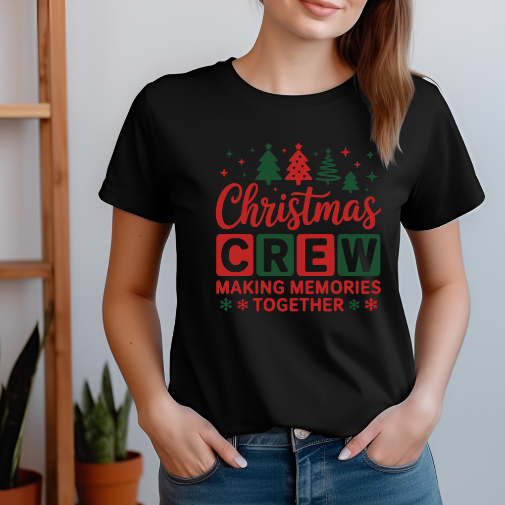 Christmas Crew Tee - Unisex Heavy Cotton Tee - "Making Memories Together" Family Holiday Shirt