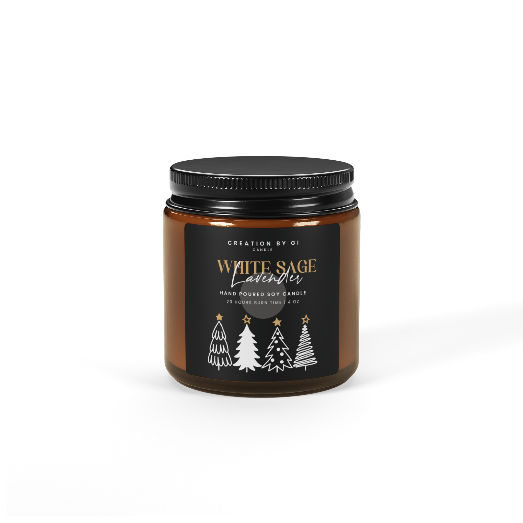 Christmas Candle  jar soy Candle 4 oz Christmas Gift, White Sage Lavender scent