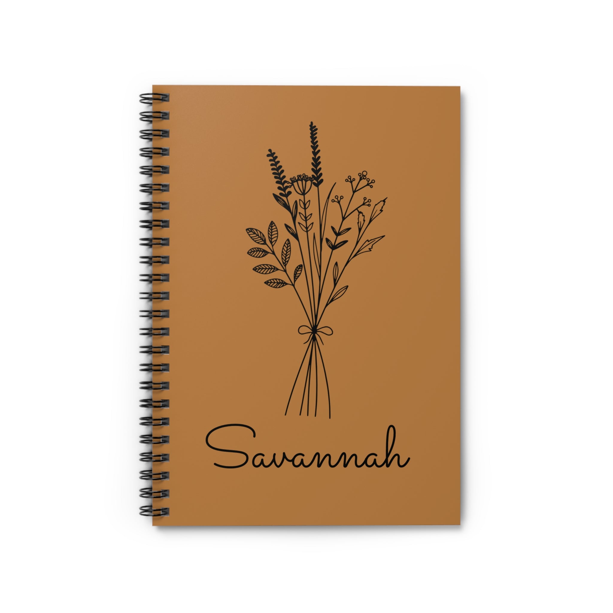 Wildflower Bouquet Spiral Notebook | Personalized Name Ruled Journal, Gift for Ladies, Gift for Bridesmaid