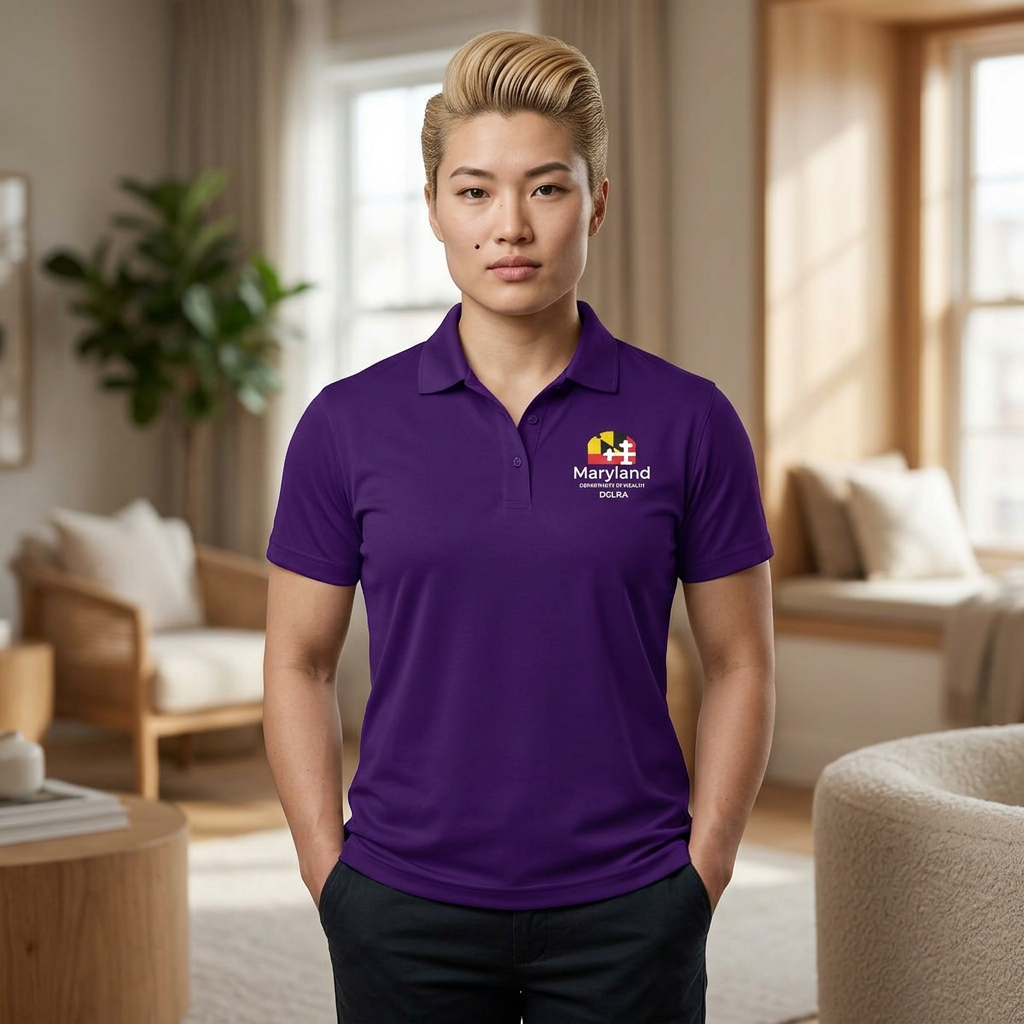 Maryland Flag Logo Polo Shirt — 'Maryland' Text Embroidered Chest