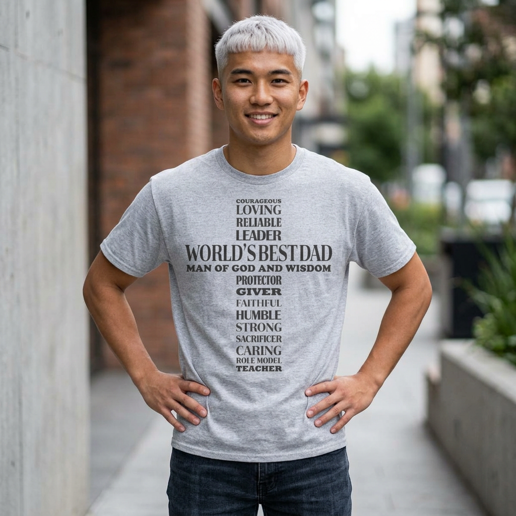 World's Best Dad Cross Typography T-Shirt — Father's Day Gift
