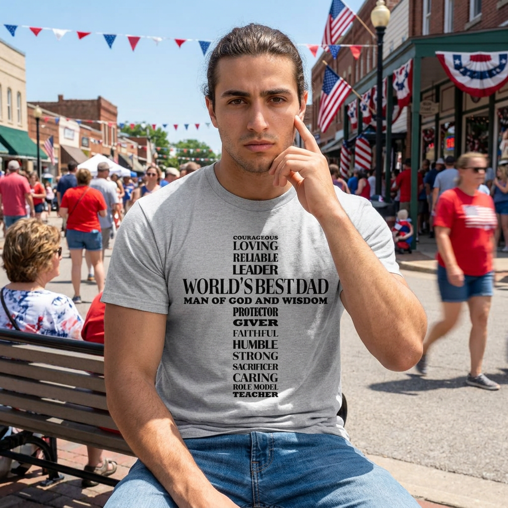 World's Best Dad Cross Typography T-Shirt — Father's Day Gift