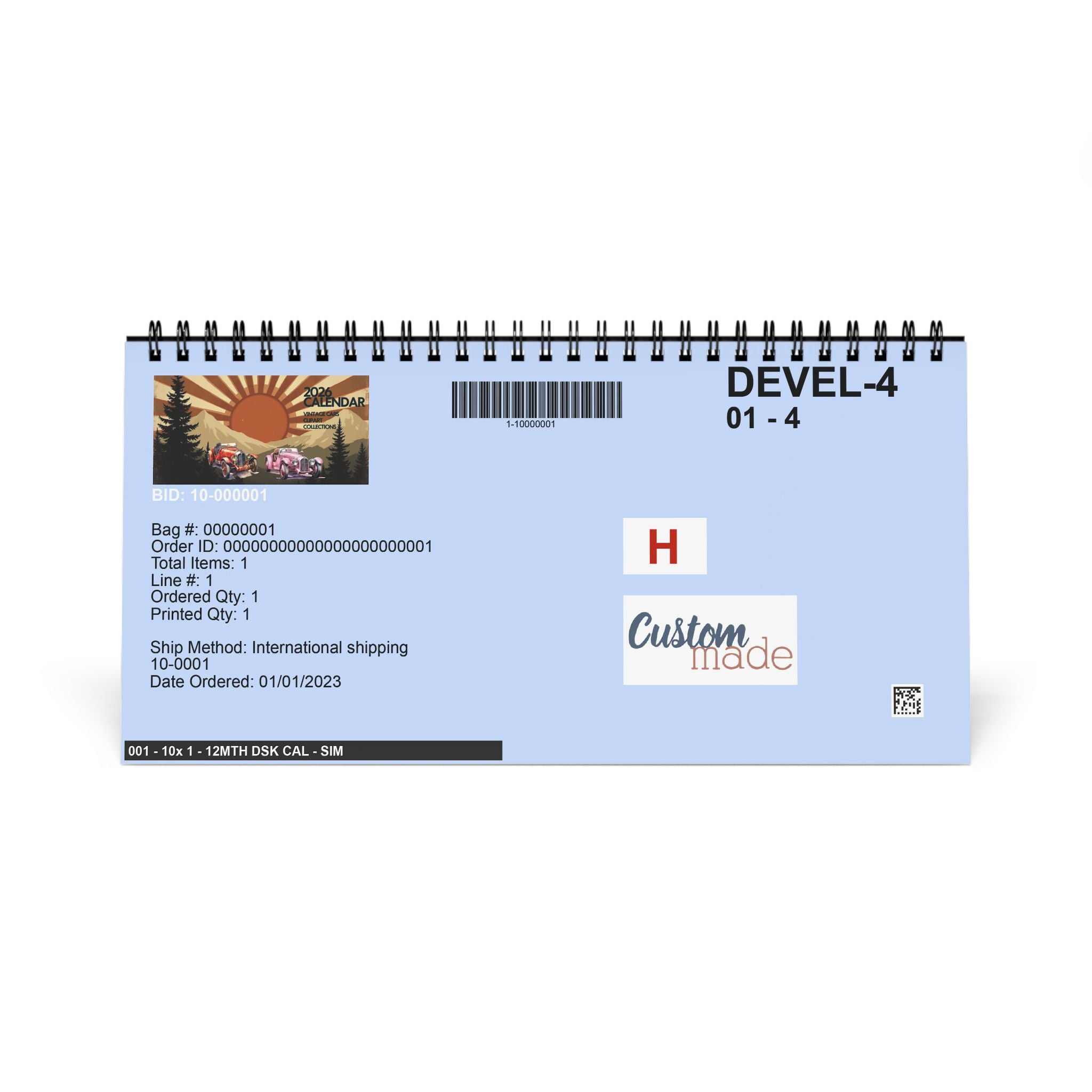 2026 Desktop Calendar, Desk Calendar with Vintage Racing Car Design, Gift for Car Lover