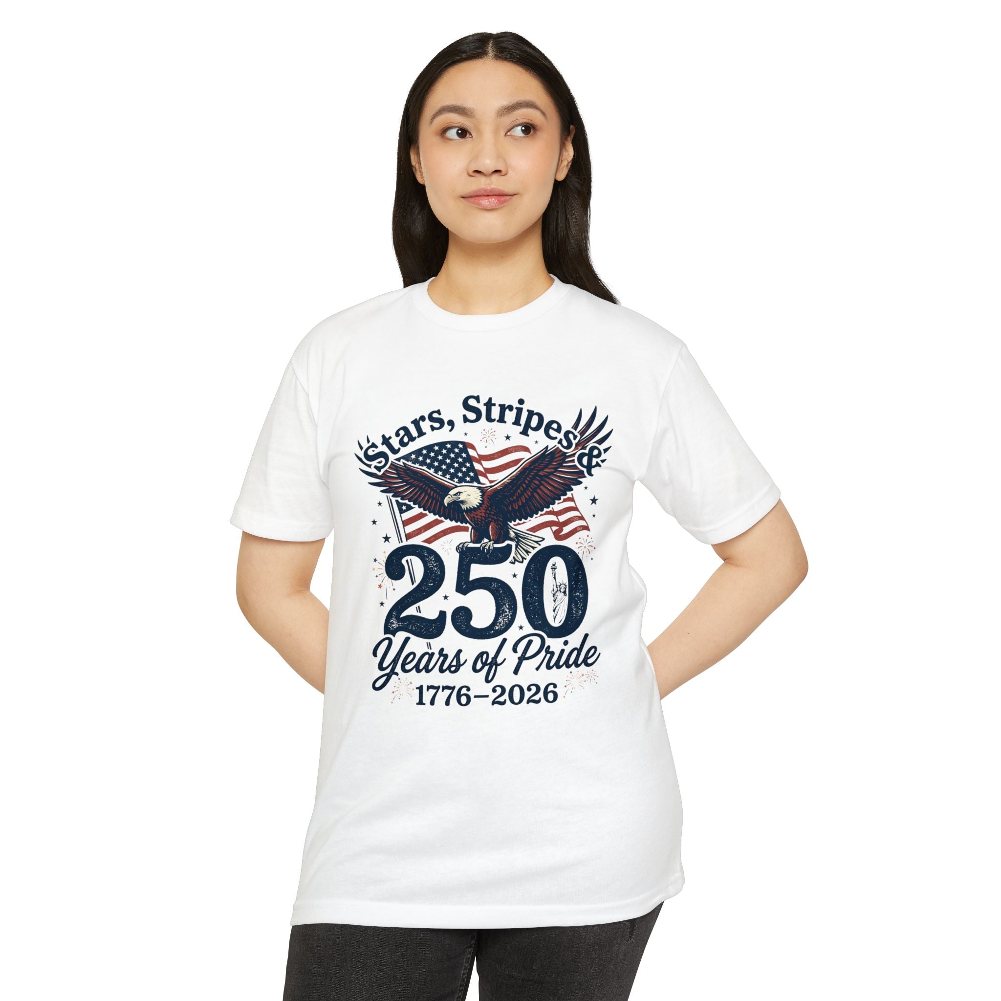250 Years of Pride 1776–2026 T-Shirt — Stars, Stripes & Eagle Patriotic Tee