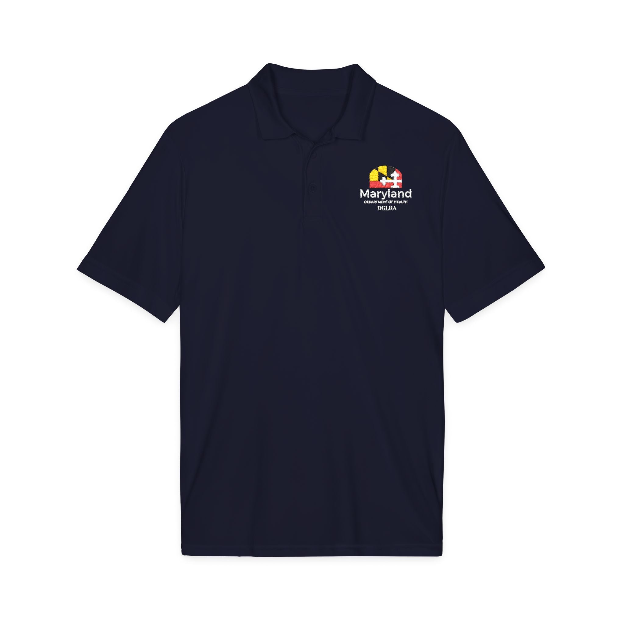 Maryland Flag Logo Polo Shirt — 'Maryland' Text Embroidered Chest