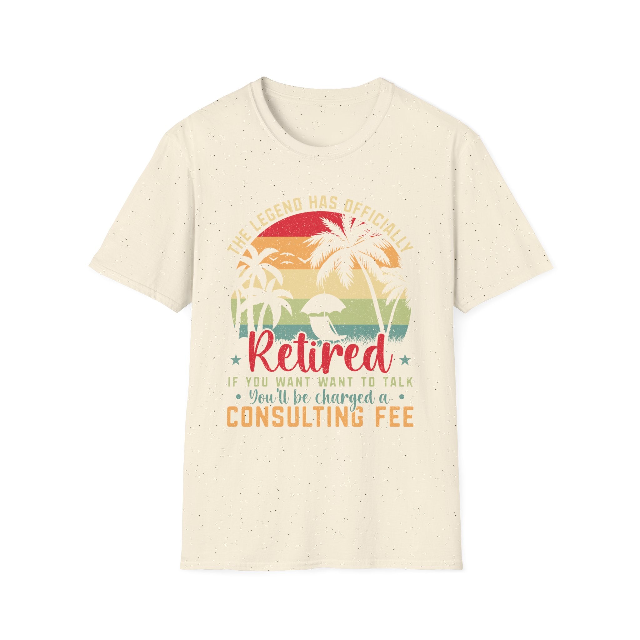 Retirement T-Shirts,  Retired Consulting Fee T-Shirt, Funny Retirement Beach Tee with Palm Trees
