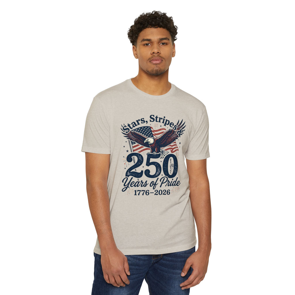 250 Years of Pride 1776–2026 T-Shirt — Stars, Stripes & Eagle Patriotic Tee