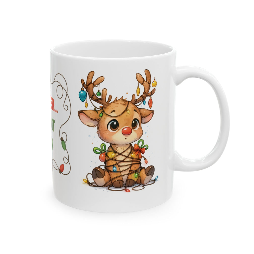 Holiday Reindeer Mug — "Oh Deer... I Did It Again" Funny Christmas Coffee Cup (11oz/15oz)