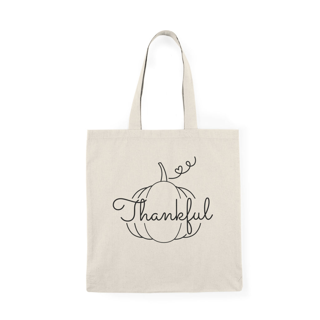 Thankful Pumpkin Tote Bag — Fall Harvest Reusable Grocery Tote