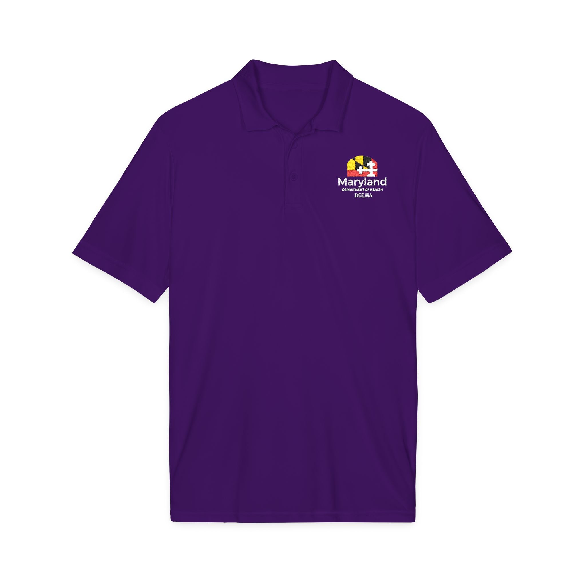 Maryland Flag Logo Polo Shirt — 'Maryland' Text Embroidered Chest