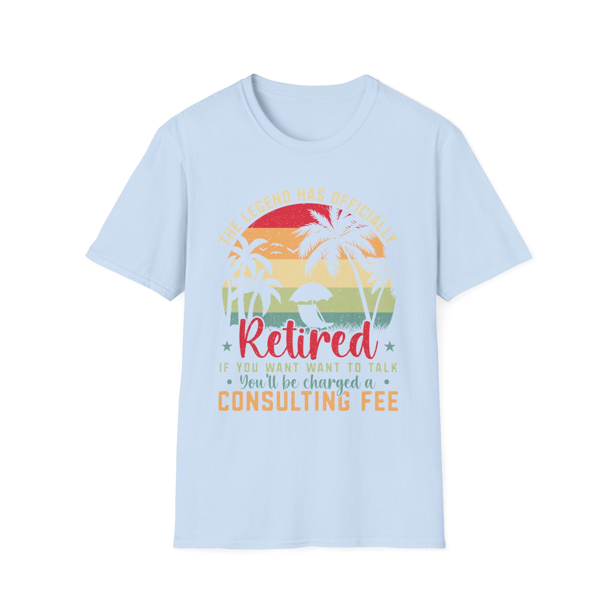 Retirement T-Shirts,  Retired Consulting Fee T-Shirt, Funny Retirement Beach Tee with Palm Trees