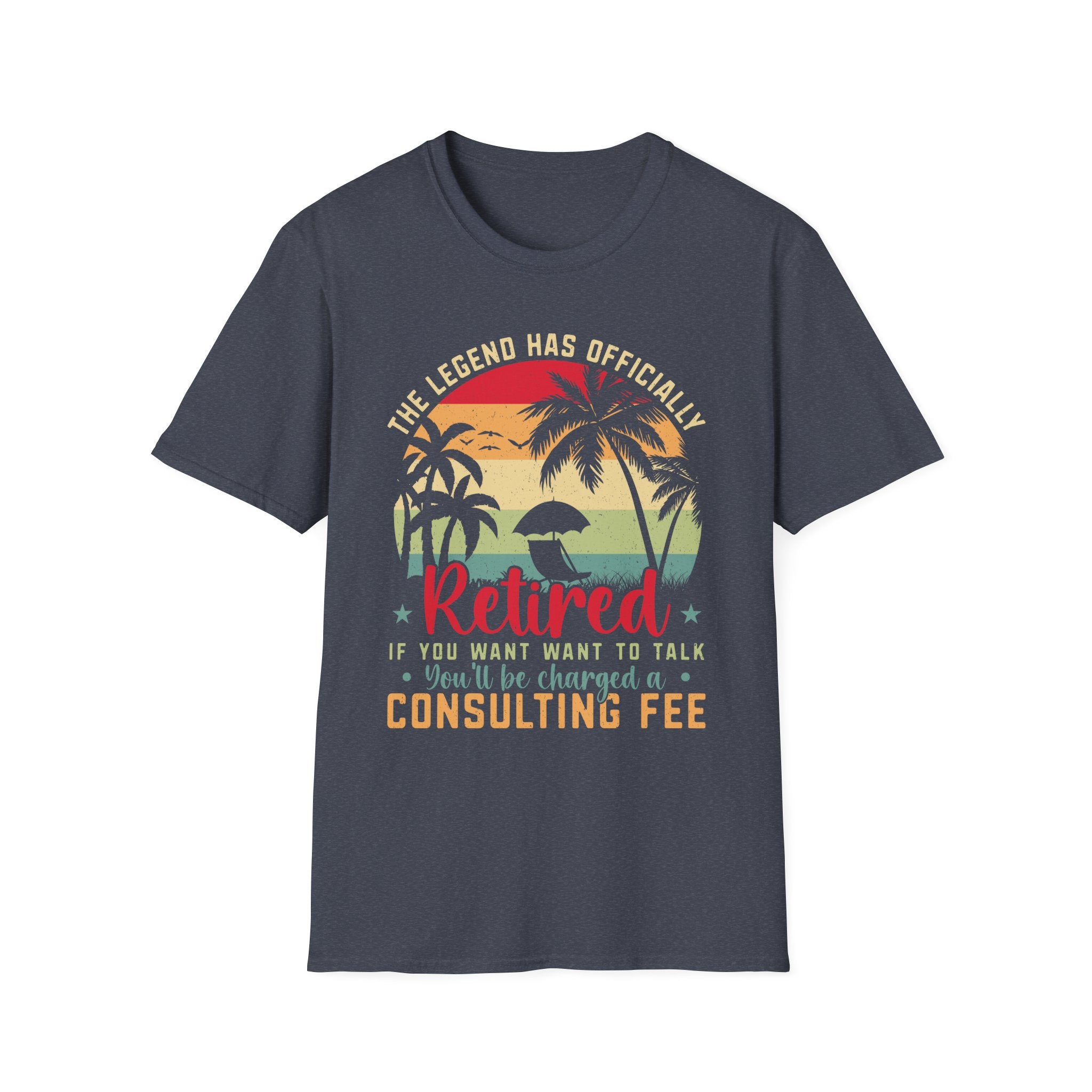 Retirement T-Shirts,  Retired Consulting Fee T-Shirt, Funny Retirement Beach Tee with Palm Trees