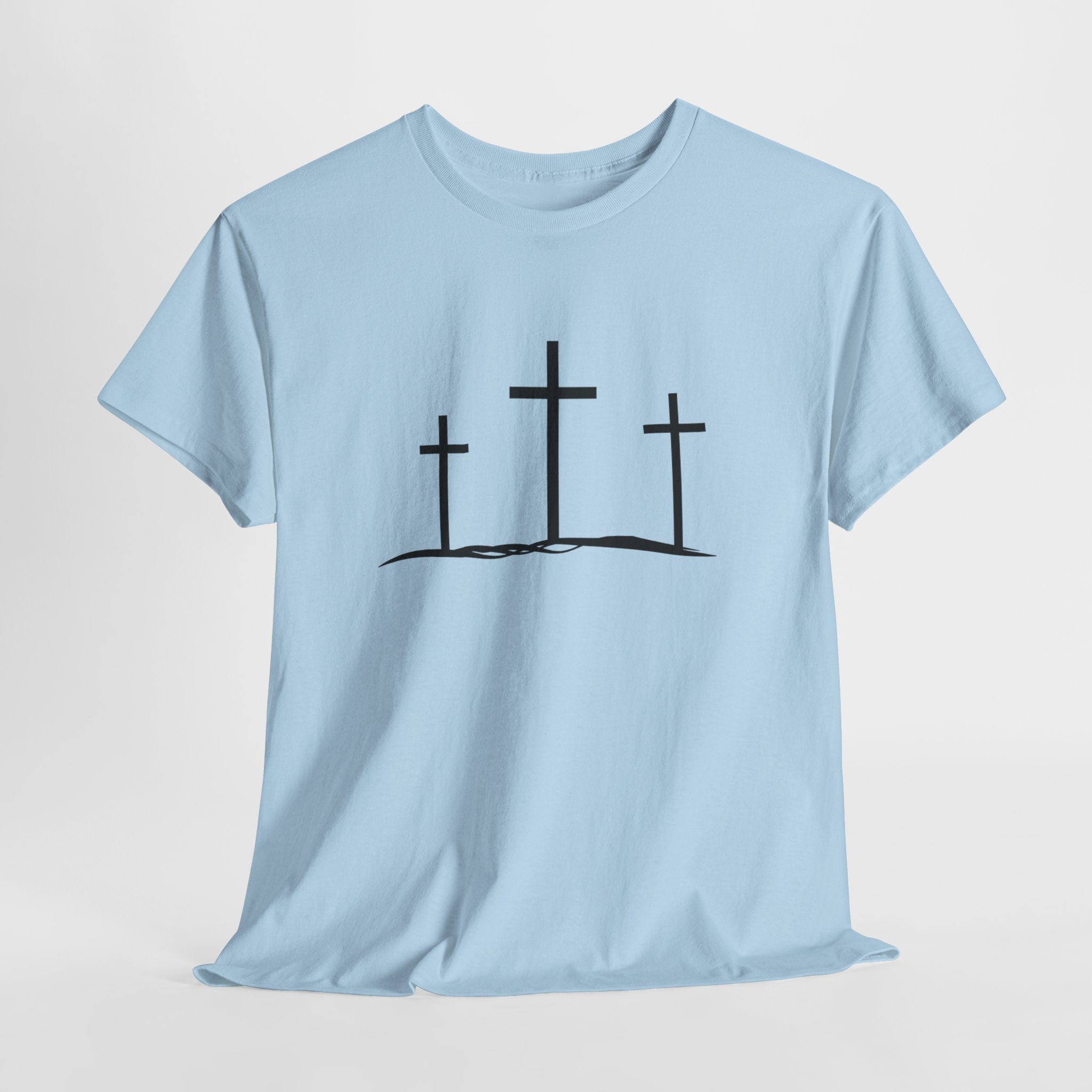 Christian Crosses T‑Shirt — Three Crosses Faith Tee (Easter/Religious)